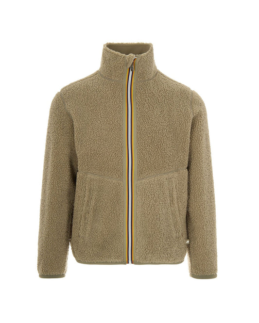 K-WAY Giubbotto felpa in pile reversibile con zip e cappuccio PASCAL SHERPA POLAR DOUBLE