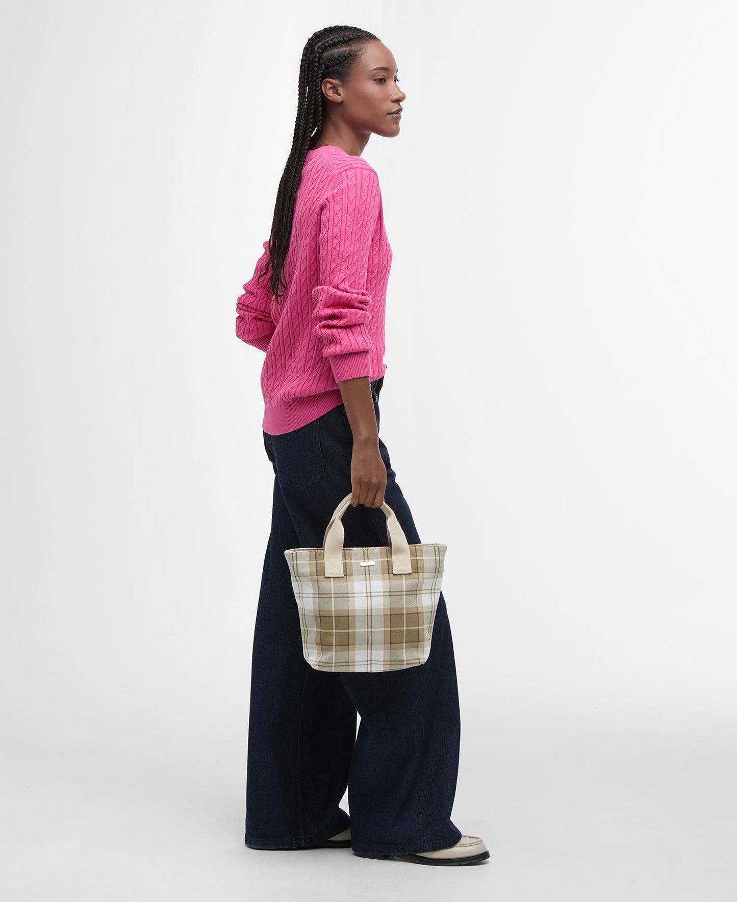BARBOUR Borsa donna con tracolla piccola tartan beige MAISY