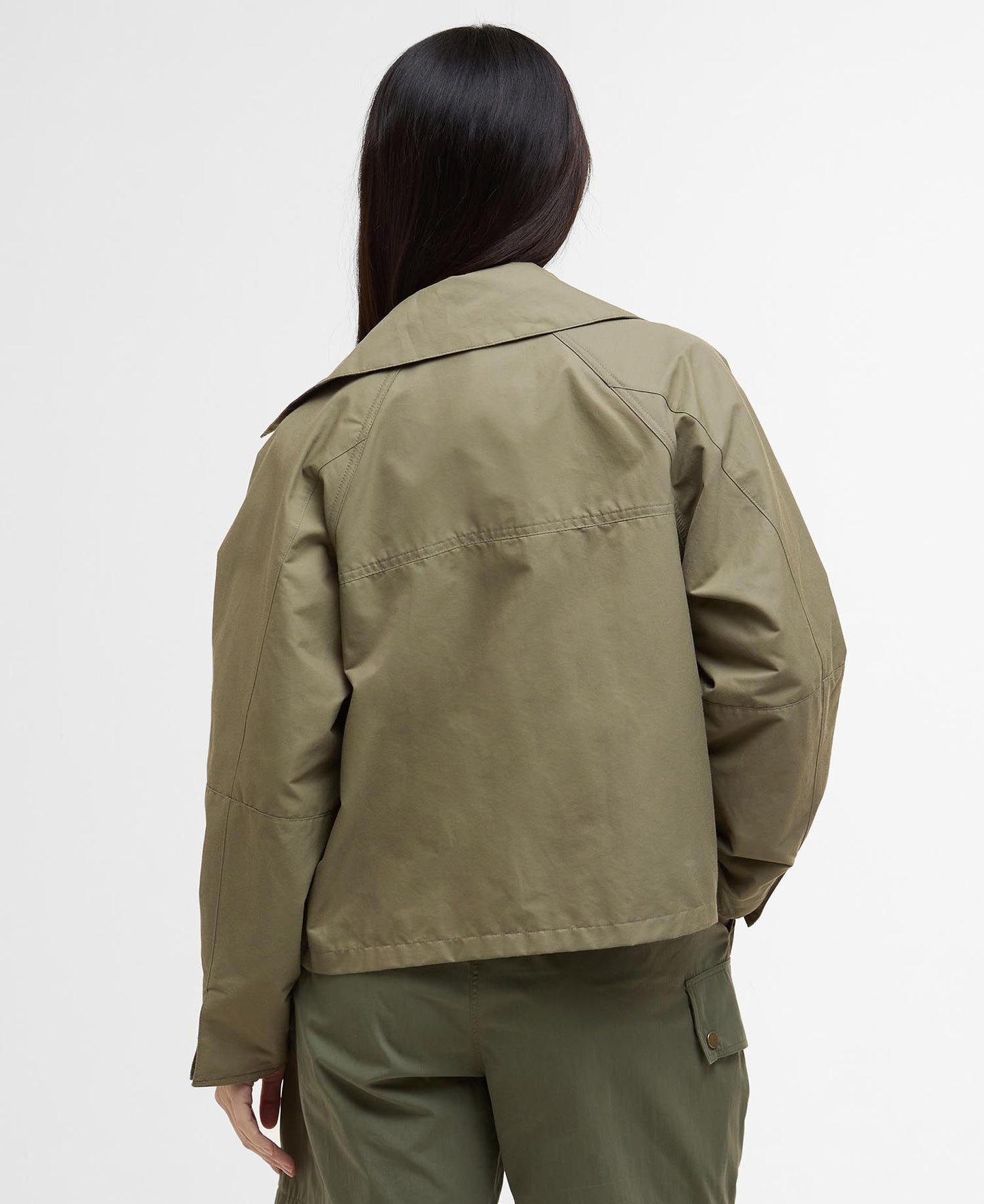 BARBOUR Giubbotto a trapezio donna TILDA in cotone sfoderato e inserti tartan