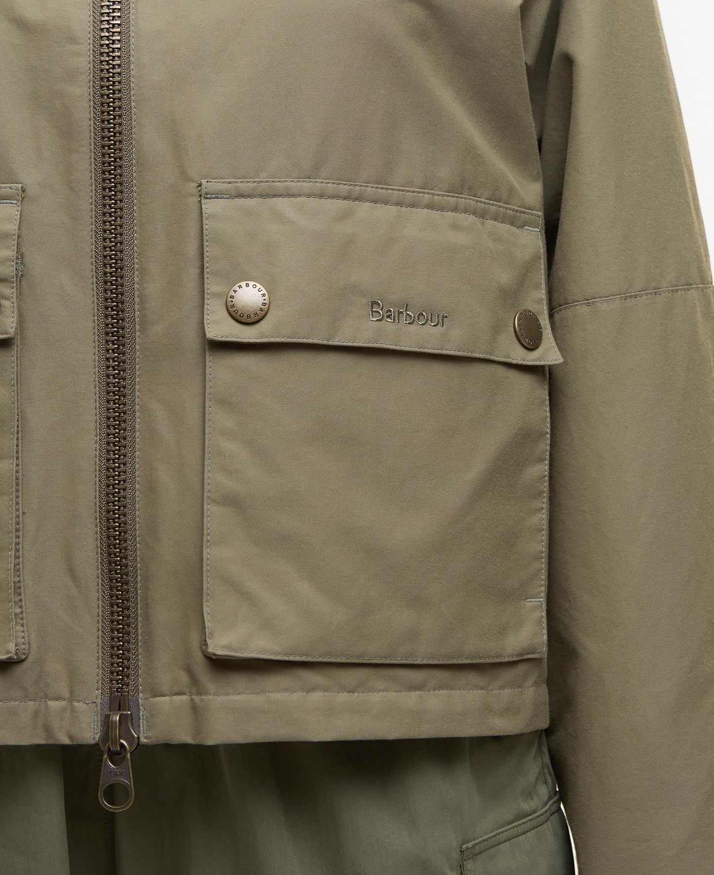 BARBOUR Giubbotto a trapezio donna TILDA in cotone sfoderato e inserti tartan