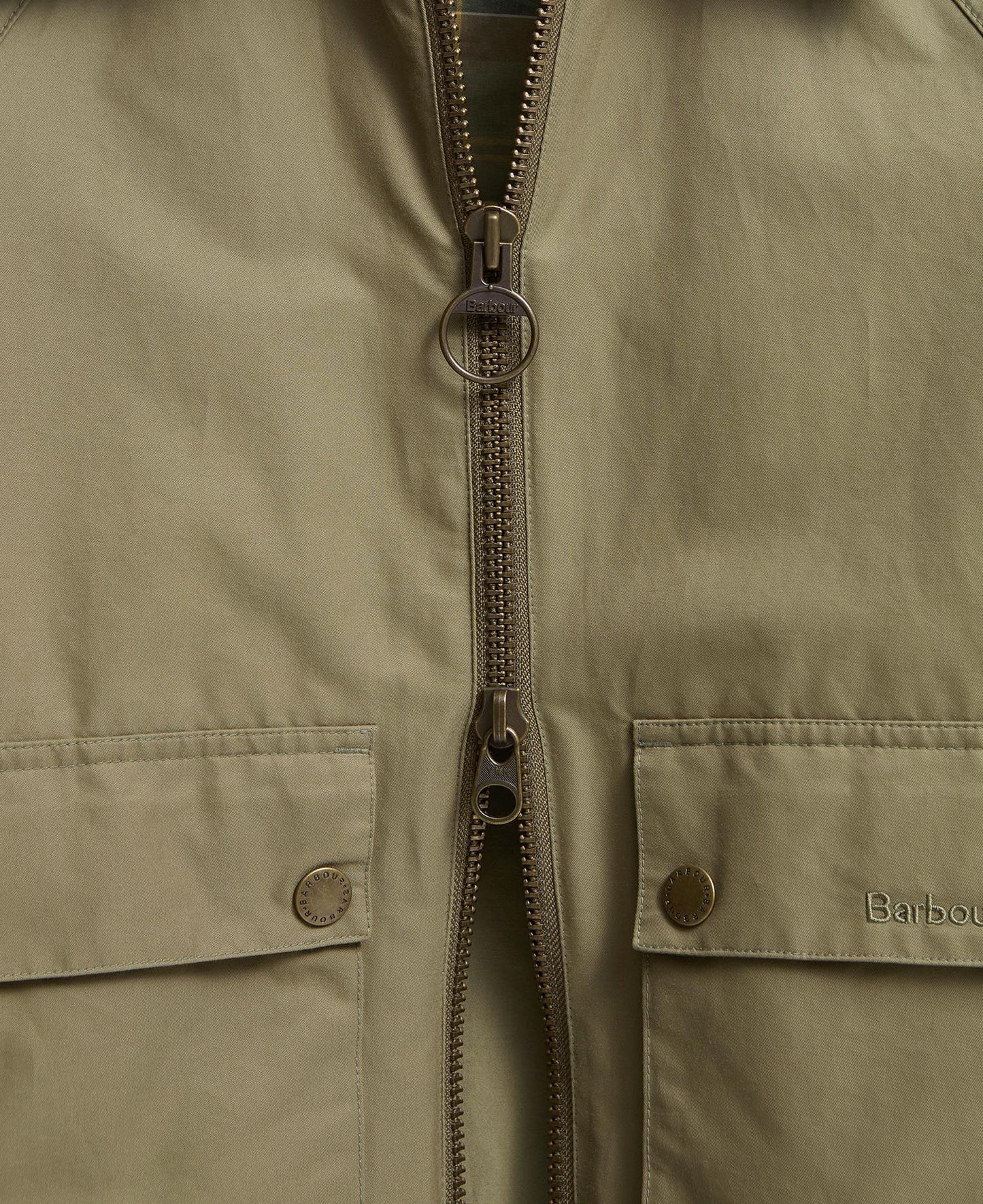 BARBOUR Giubbotto a trapezio donna TILDA in cotone sfoderato e inserti tartan