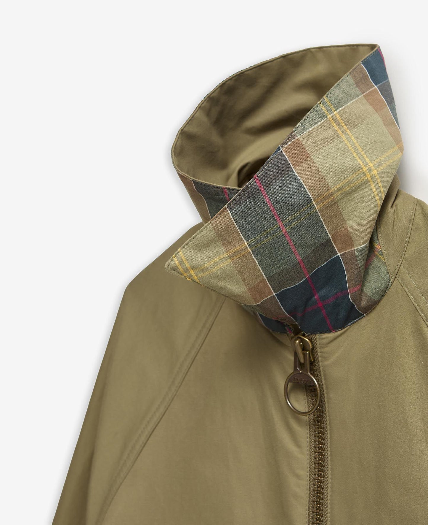 BARBOUR Giubbotto a trapezio donna TILDA in cotone sfoderato e inserti tartan