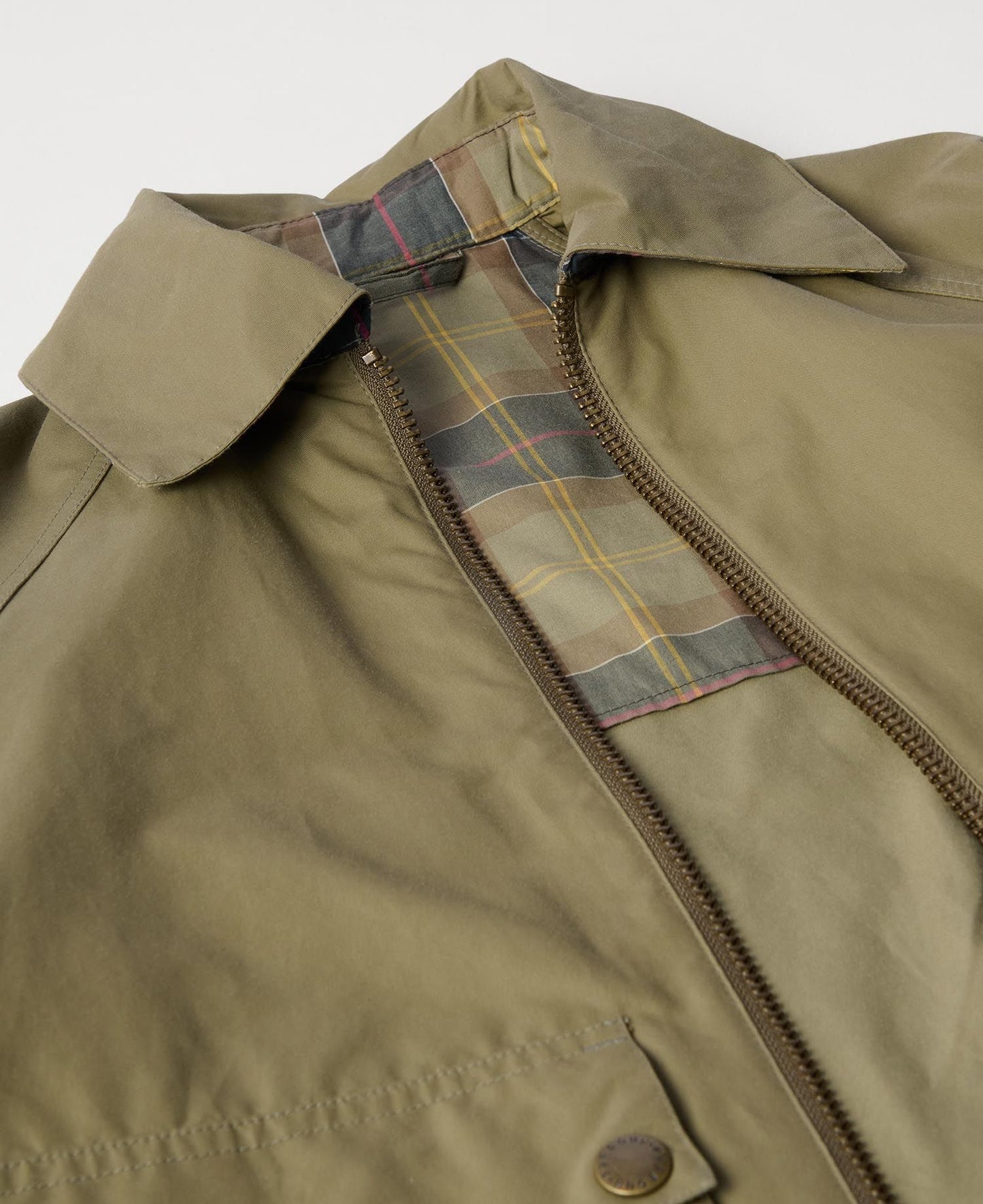 BARBOUR Giubbotto a trapezio donna TILDA in cotone sfoderato e inserti tartan