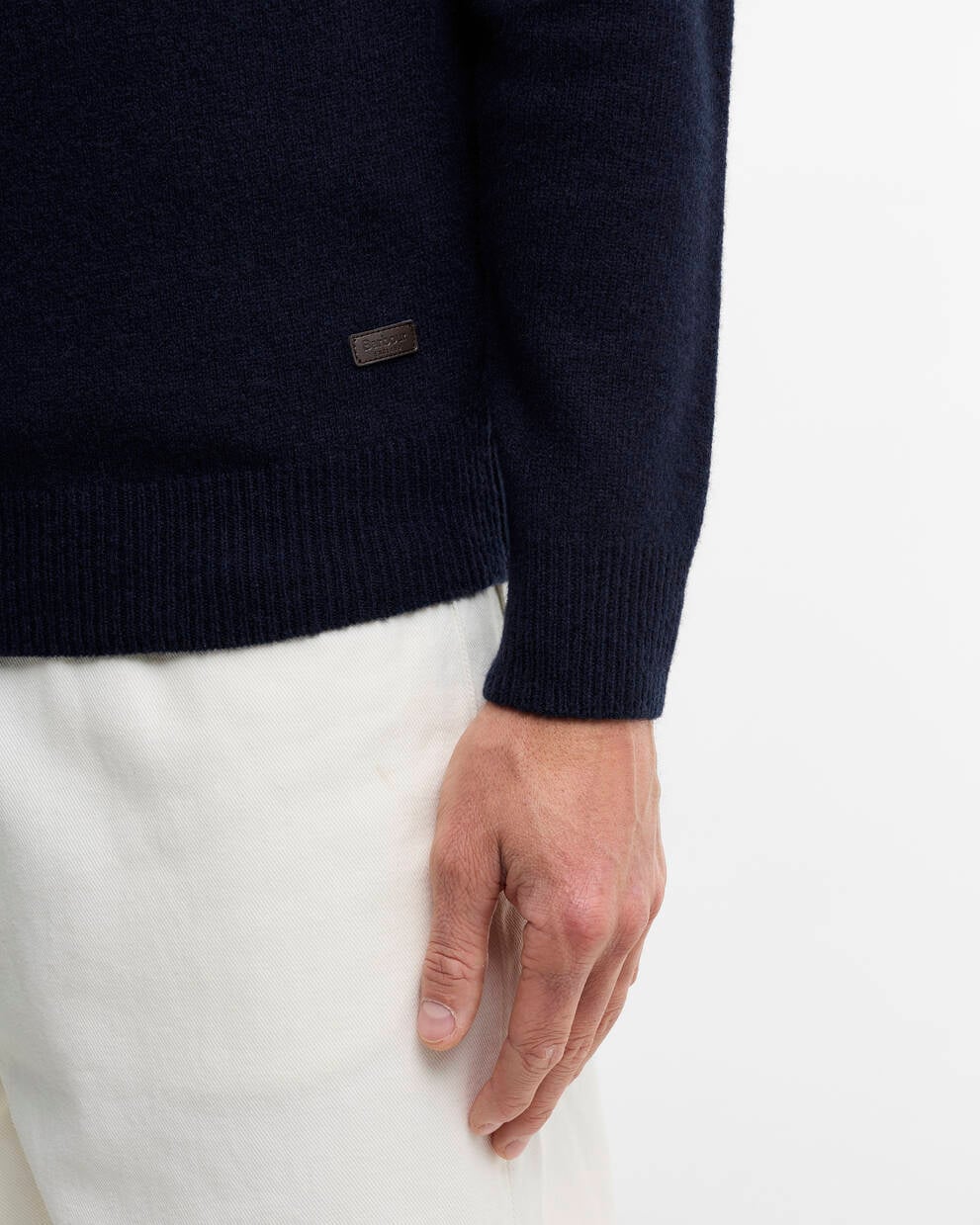 BARBOUR Maglia con toppe ESSENTIAL HALFZIP