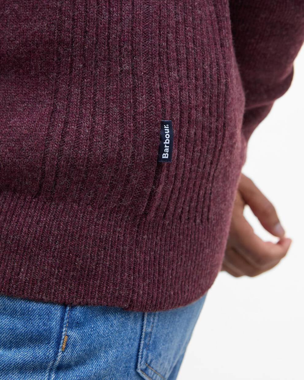 BARBOUR Maglia mezza zip con inserti tartan HOLDEN HALFZIP