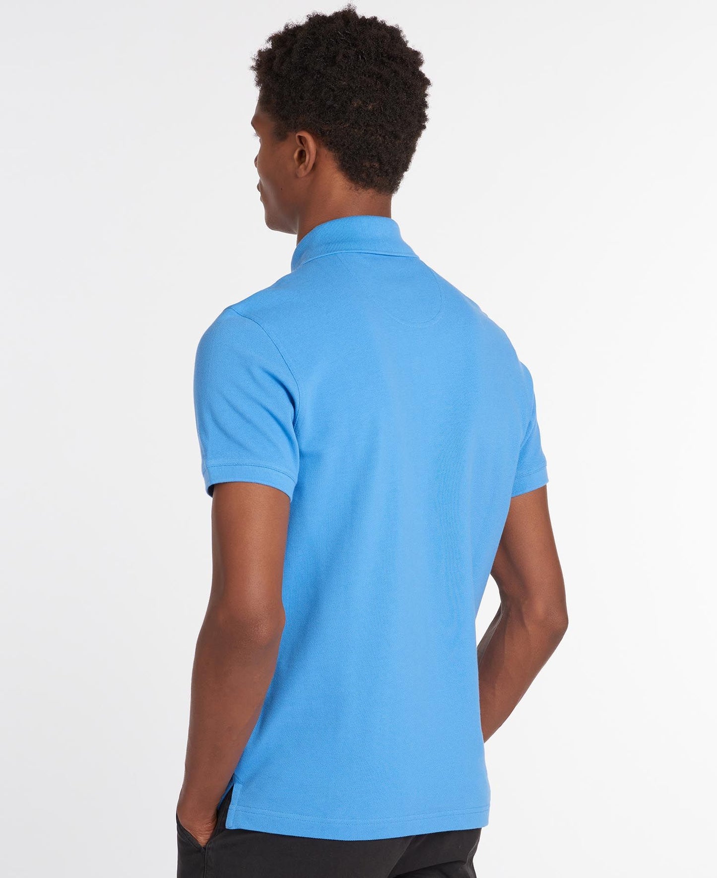 BARBOUR Polo uomo maniche corte in piquè con inserti tartan sotto ai bottoni e collo