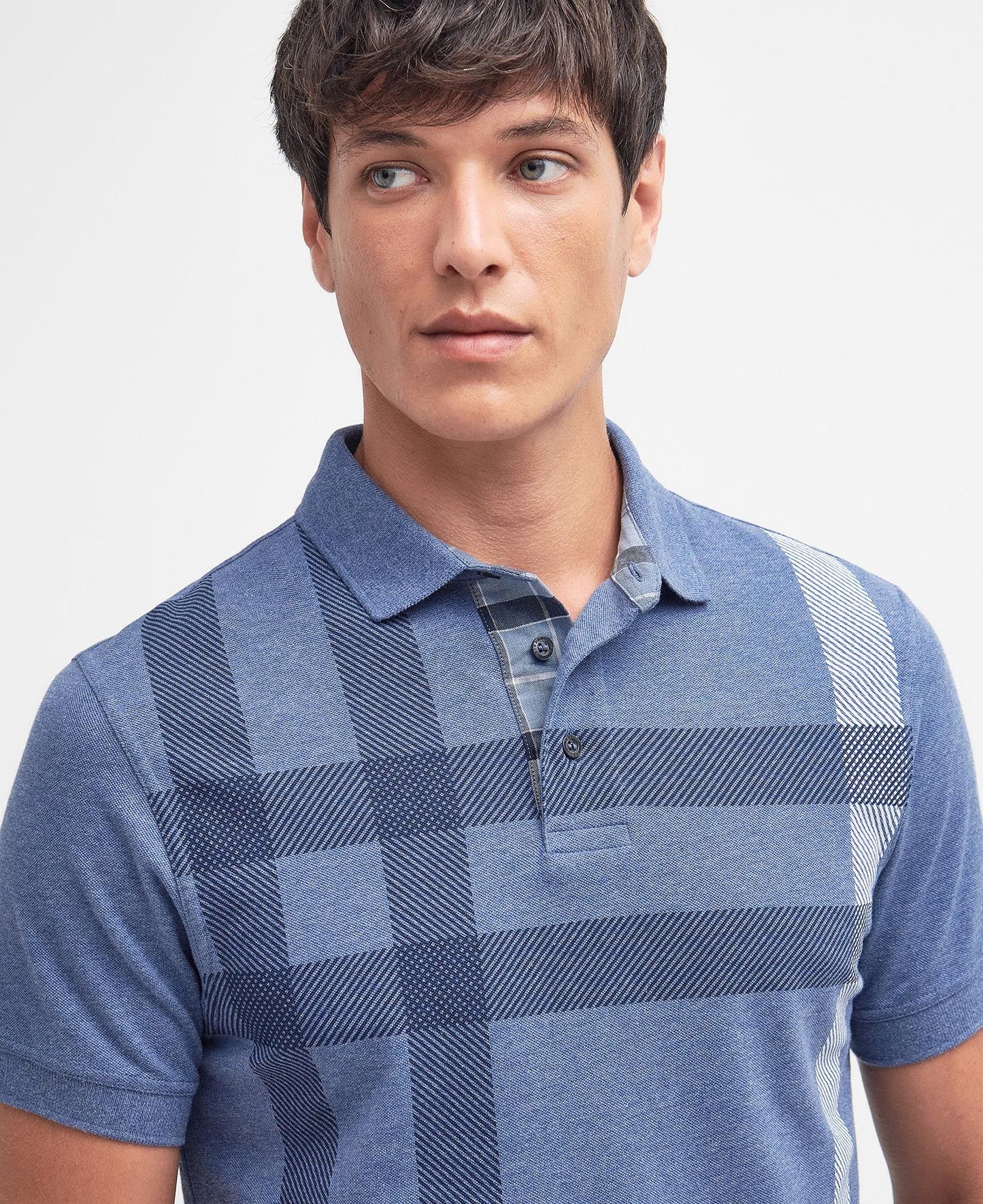 BARBOUR Polo uomo maniche corte in disegno tartan all over BLAINE POLO