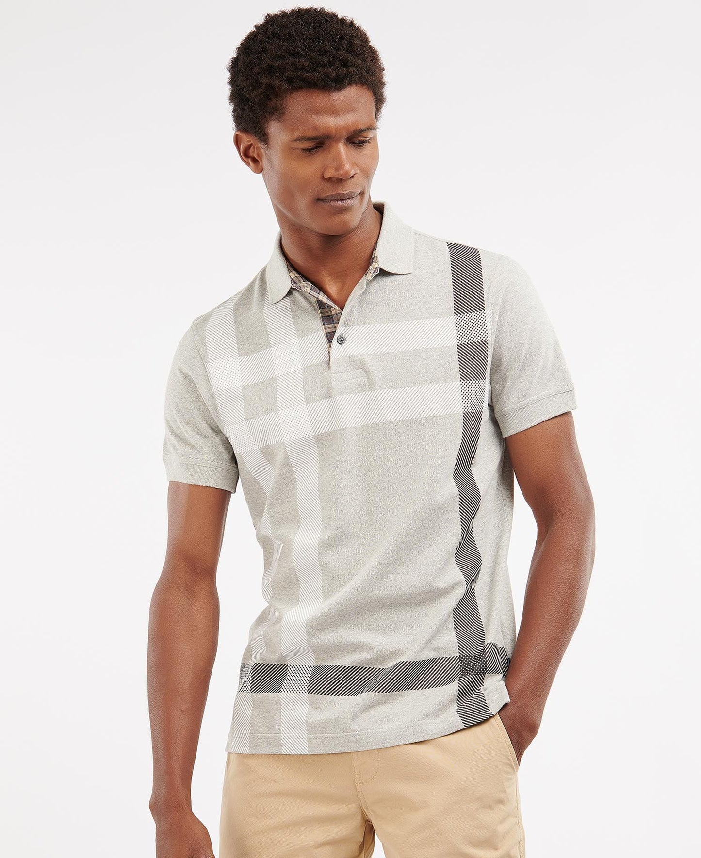 BARBOUR Polo uomo maniche corte in disegno tartan all over BLAINE POLO