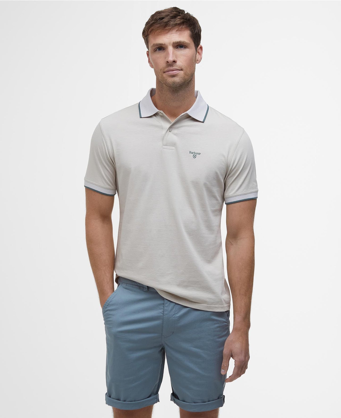 BARBOUR Polo uomo maniche corte in jersey di cotone