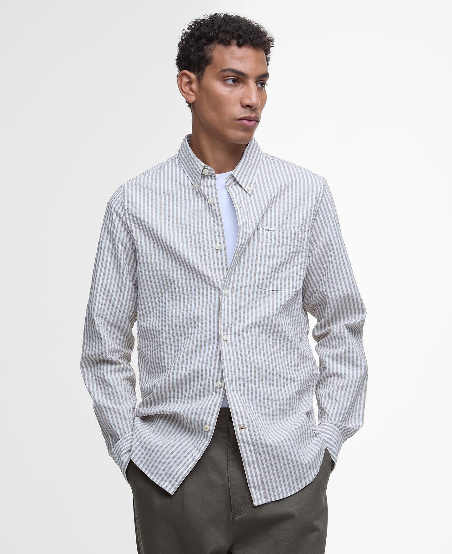 BARBOUR Camicia uomo maniche lunghe in cotone leggero motivo a righe CRESSWELL