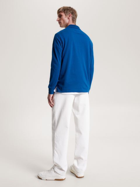 TOMMY HILFIGER Polo manche lunghe uomo con colletto e polsini a nido d'ape REGULAR FIT