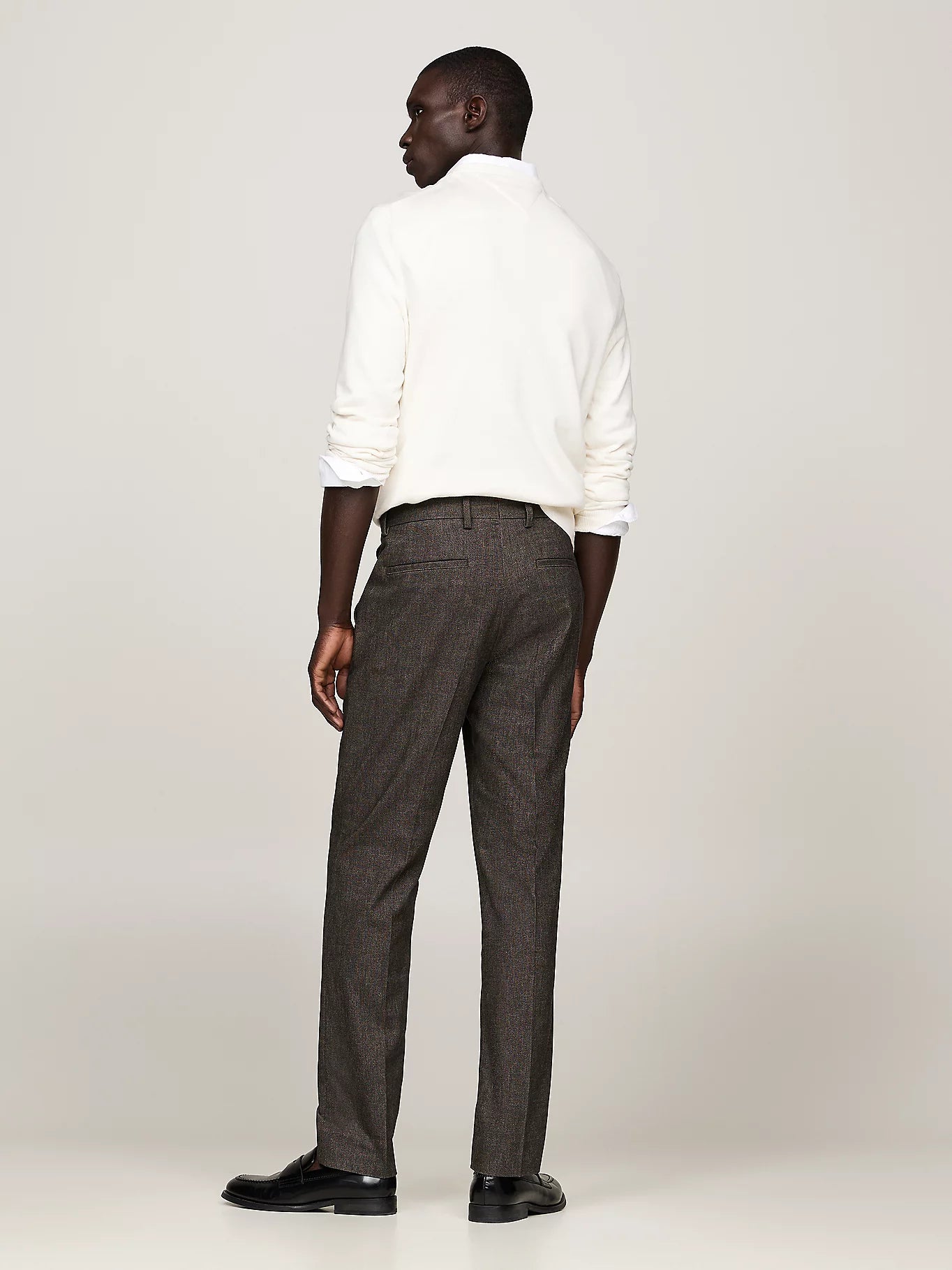 TOMMY HILFIGER Pantaloni uomo tasca america melange effetto lana marroni