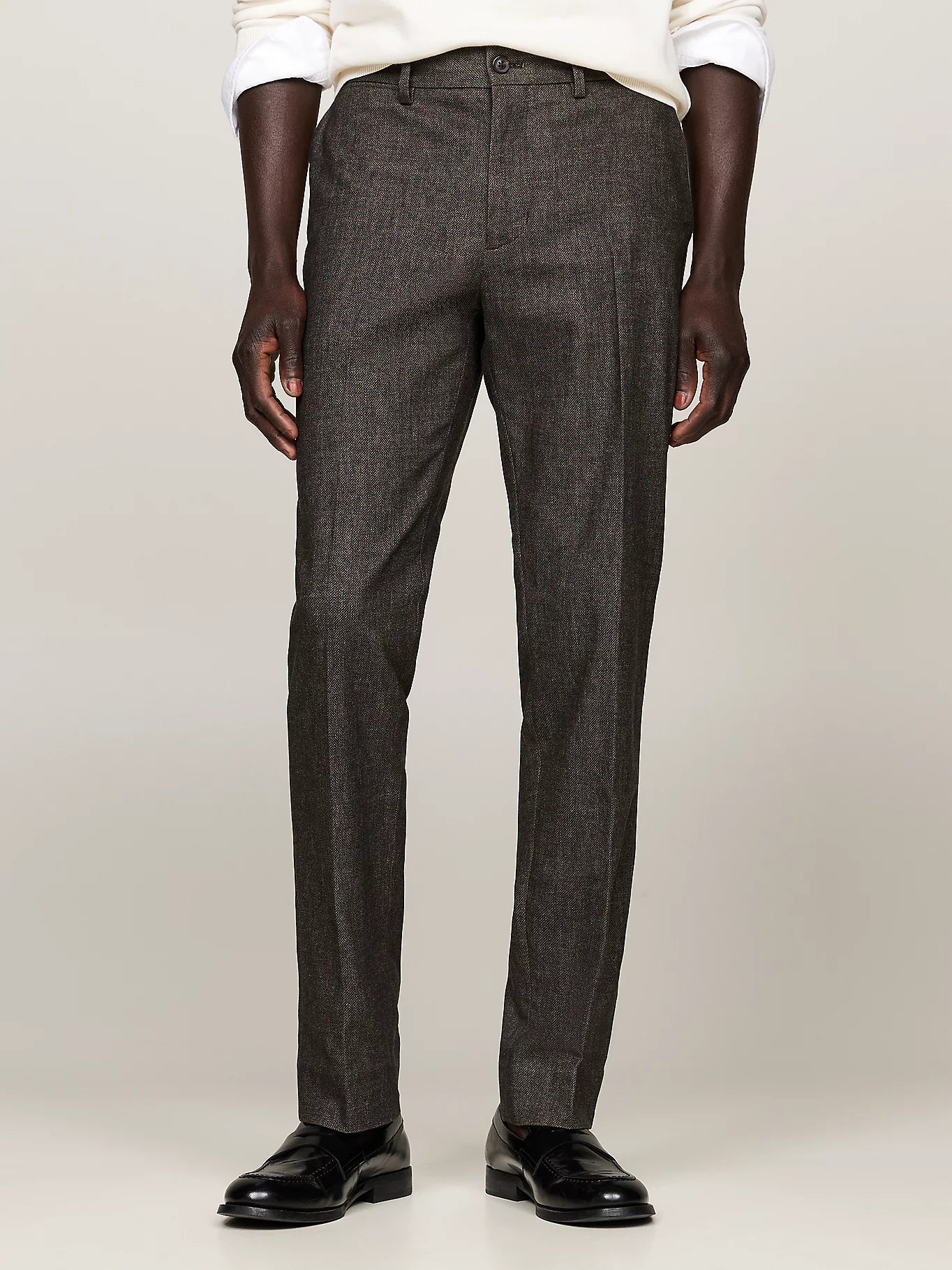 TOMMY HILFIGER Pantaloni uomo tasca america melange effetto lana marroni