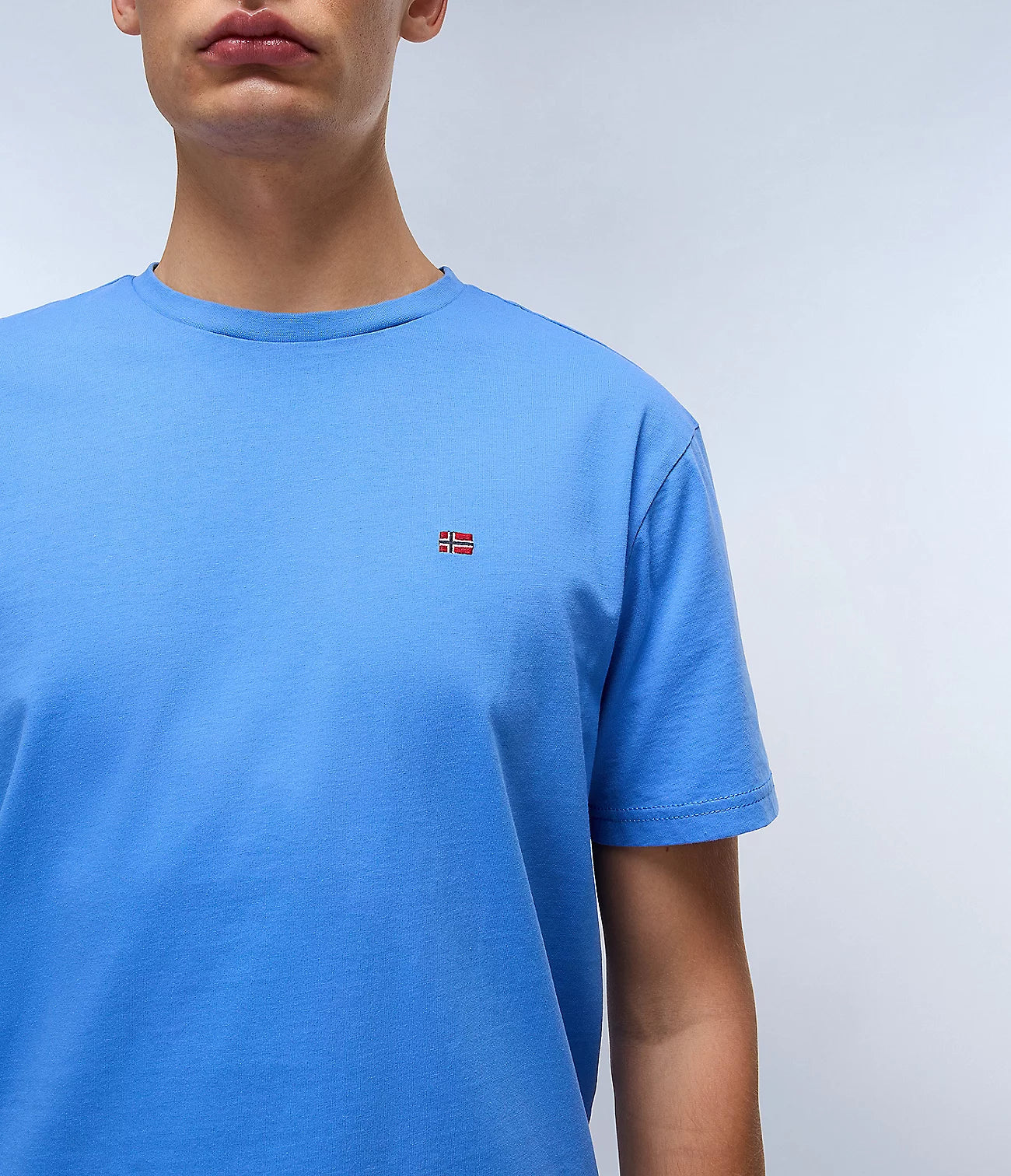 NAPAPIJRI T-Shirt girocollo maniche corte con bandierina ricamata sul petto SALIS SS SUM