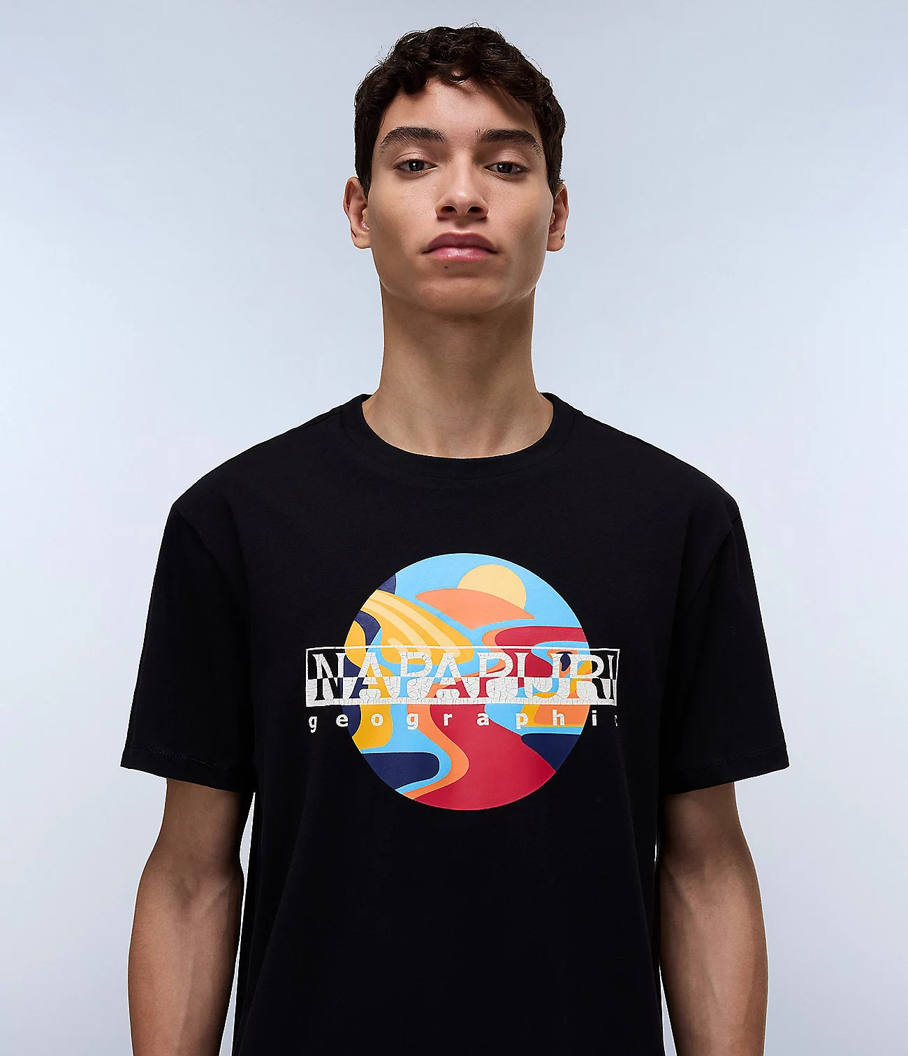 NAPAPIJRI T-Shirt maniche corte uomo girocollo con stampa frontale S-VALDOR