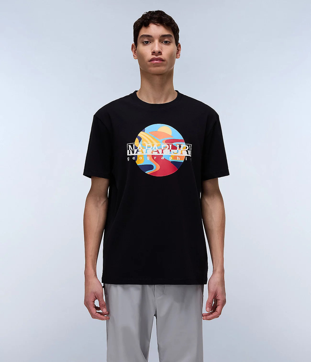 NAPAPIJRI T-Shirt maniche corte uomo girocollo con stampa frontale S-VALDOR