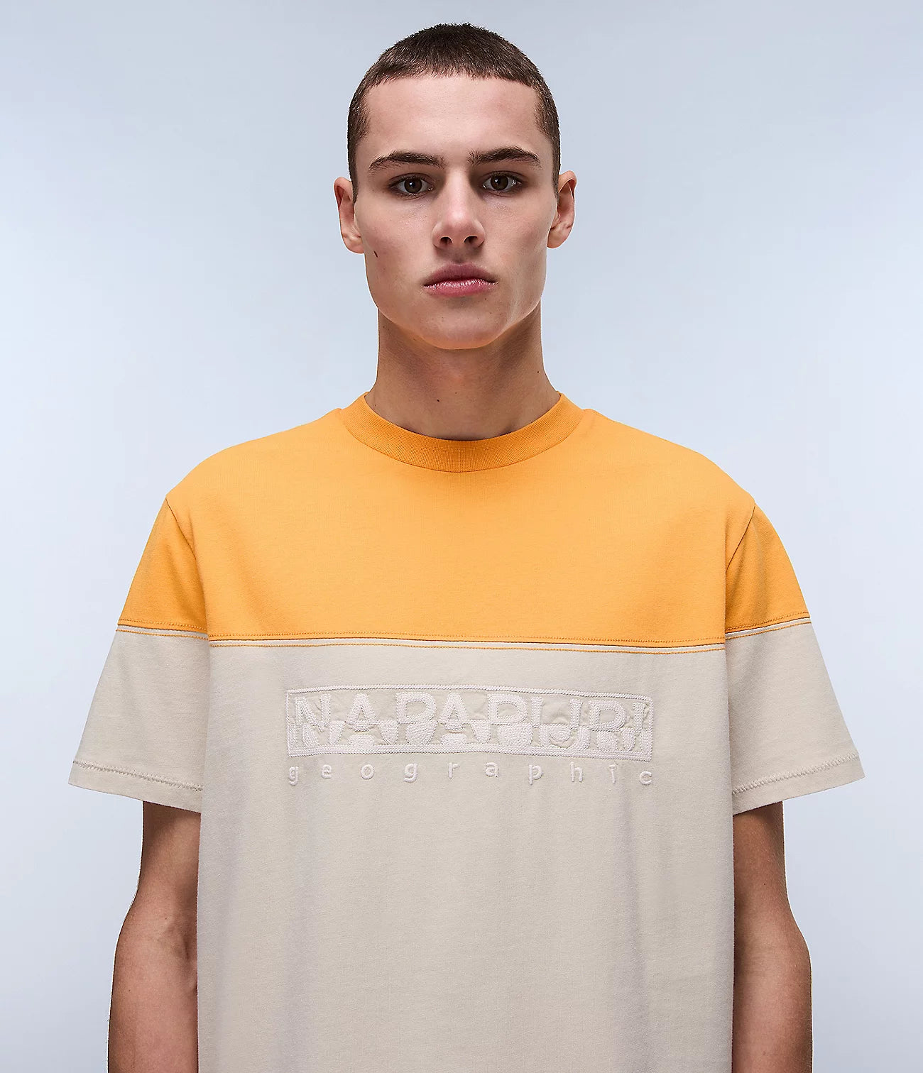 NAPAPIJRI T-shirt uomo girocollo maniche corte bicolore con logo frontale S-SATURNIA SS