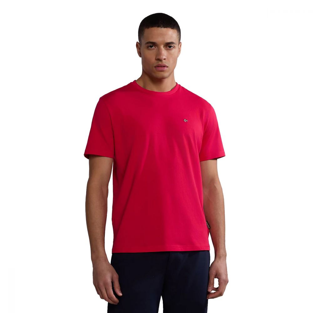 NAPAPIJRI T-Shirt girocollo maniche corte con bandierina ricamata sul petto SALIS SS SUM