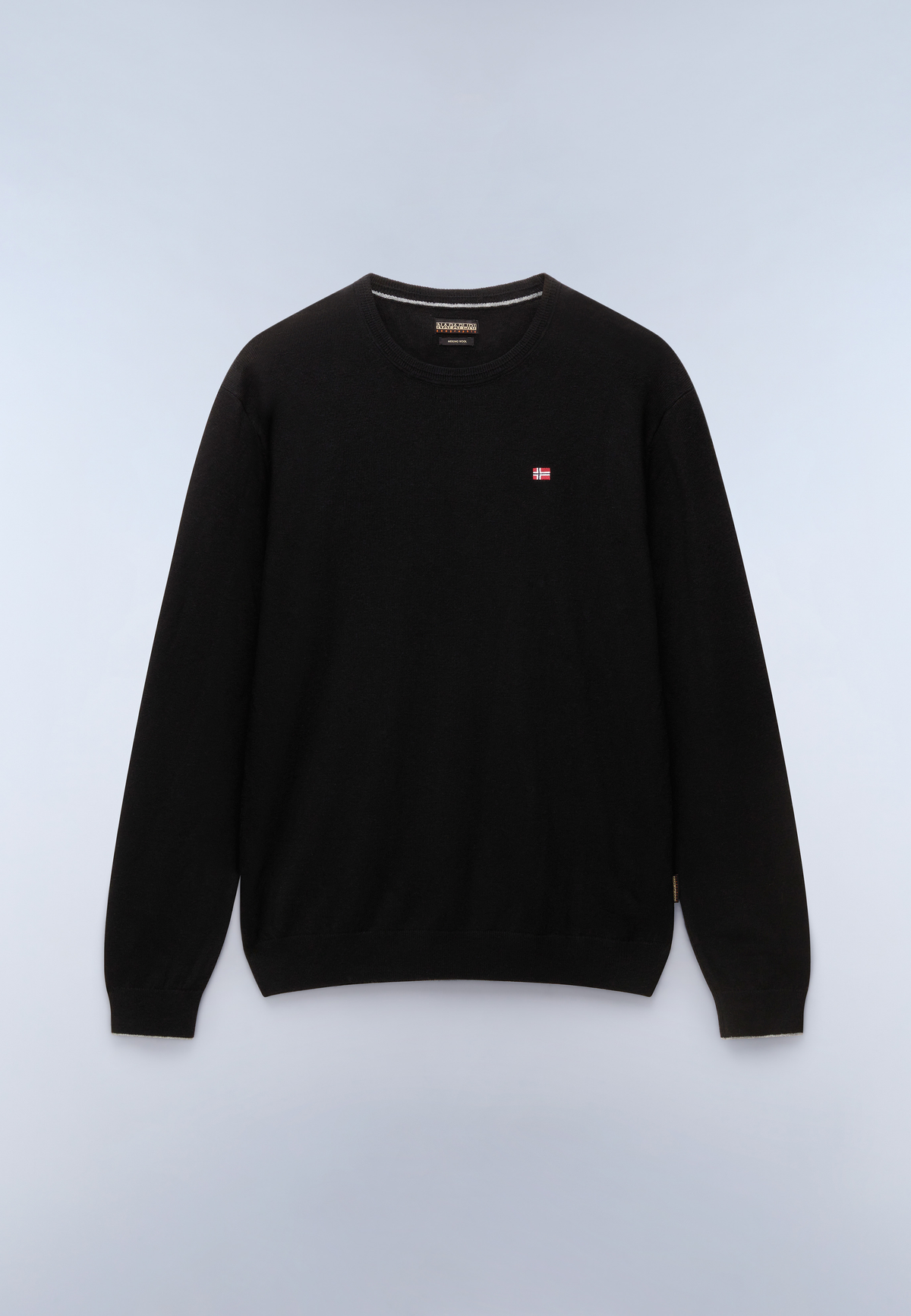 NAPAPIJRI Maglia girocollo in lana merinos con logo bandiera ricamato DAMAVAND C