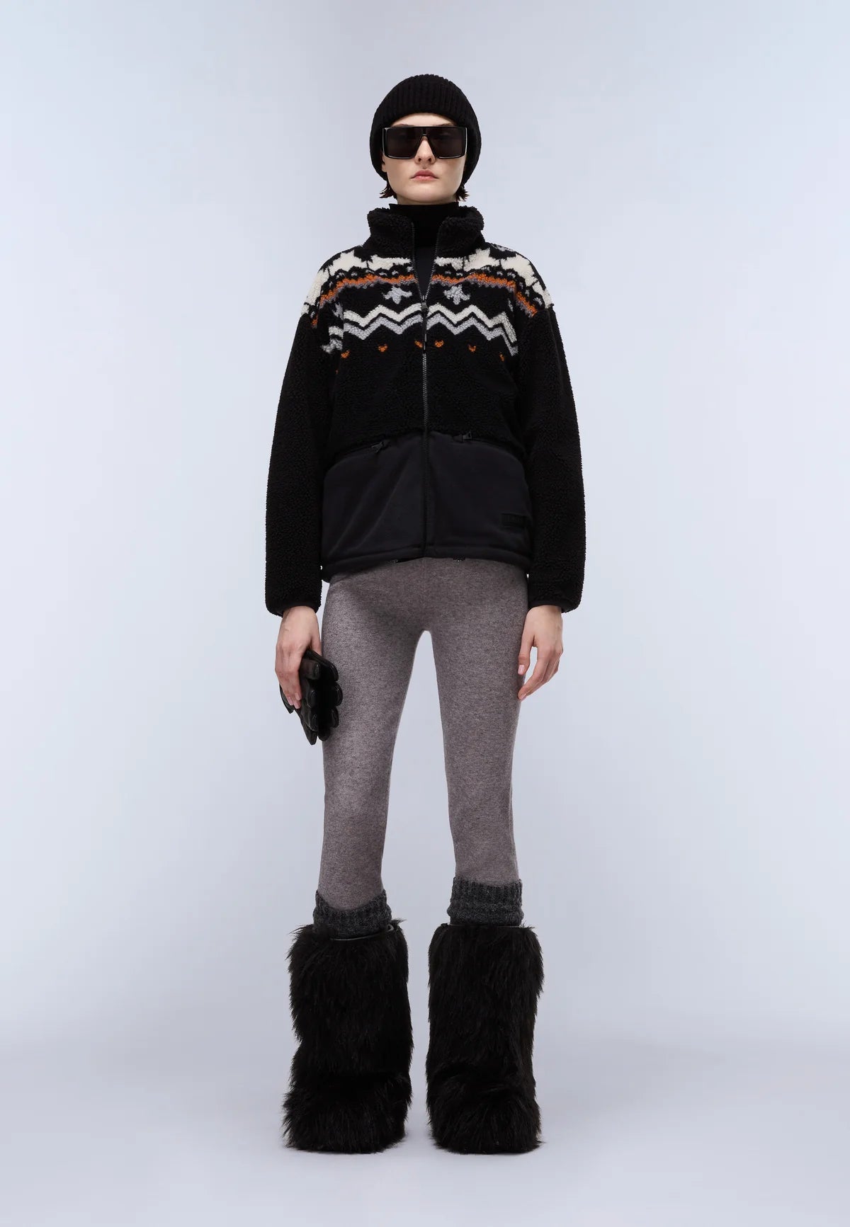 NAPAPIJRI Giubbotto felpa in pile con fantasia jacquard T-ANSEI FZ W