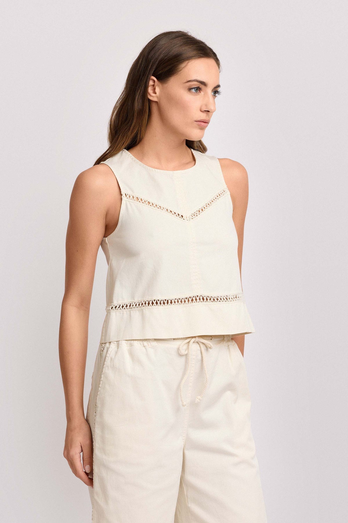 KOCCA Casacca in cotone con inserti in macramè