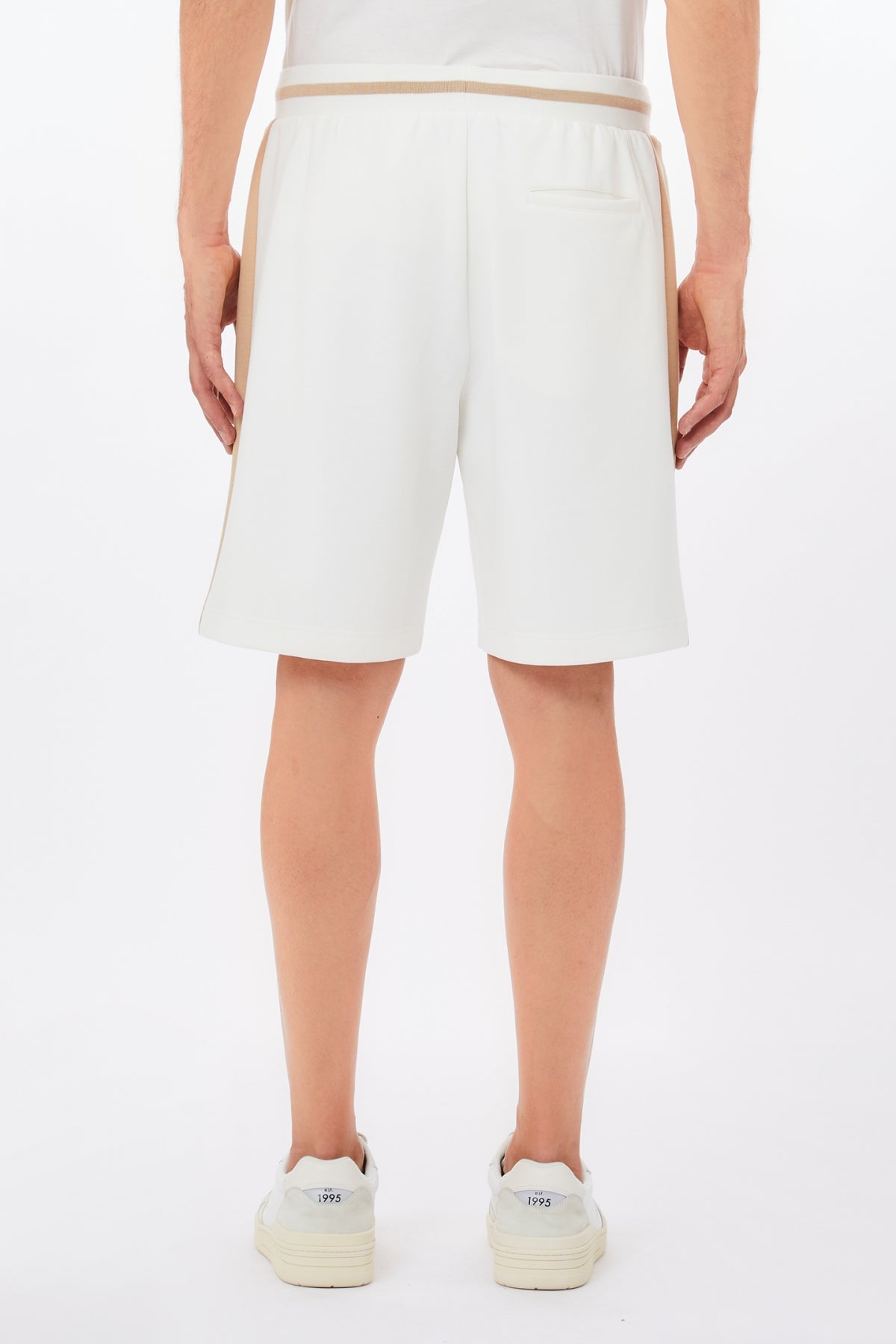 LIU JO Bermuda in cotone stretch bicolore bianco beige QA5280