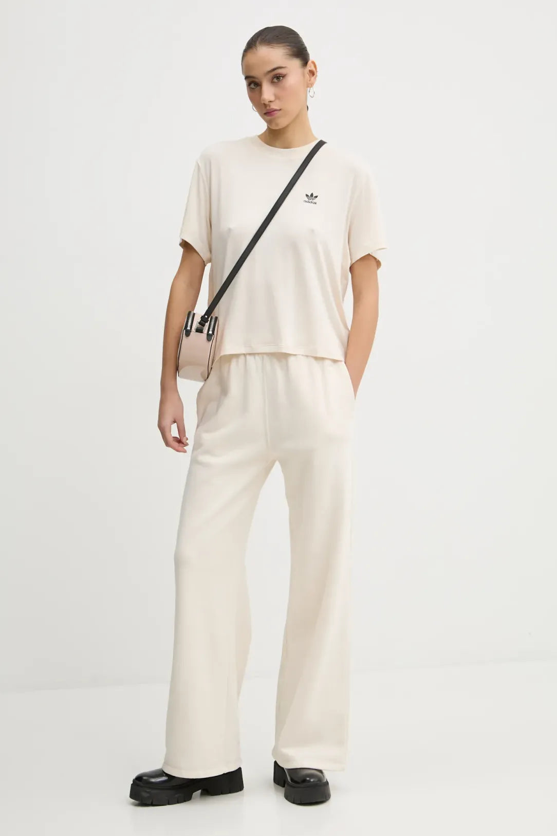 KARL LAGERFELD Borsa a tracolla donna in vinile doppia zip ovale con logo