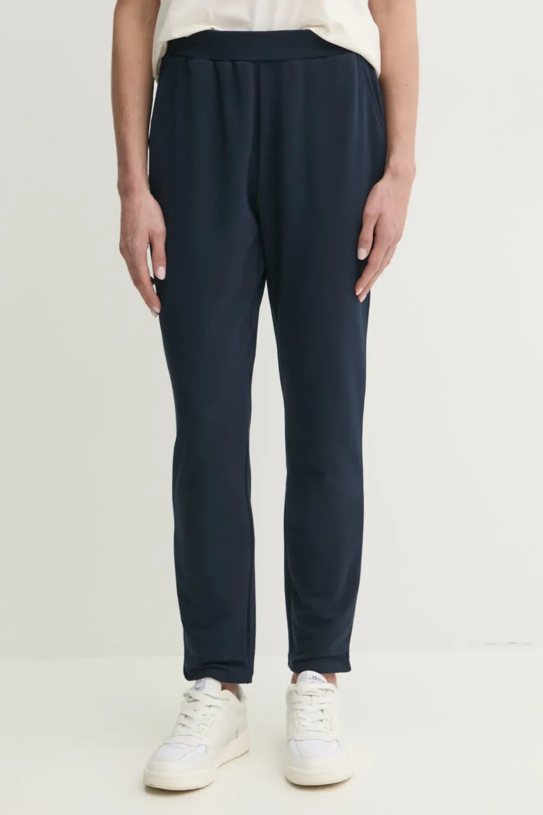 LIU JO Completo in jersey blu, felpa fullzip con logo e pantaloni slim con molla in vita