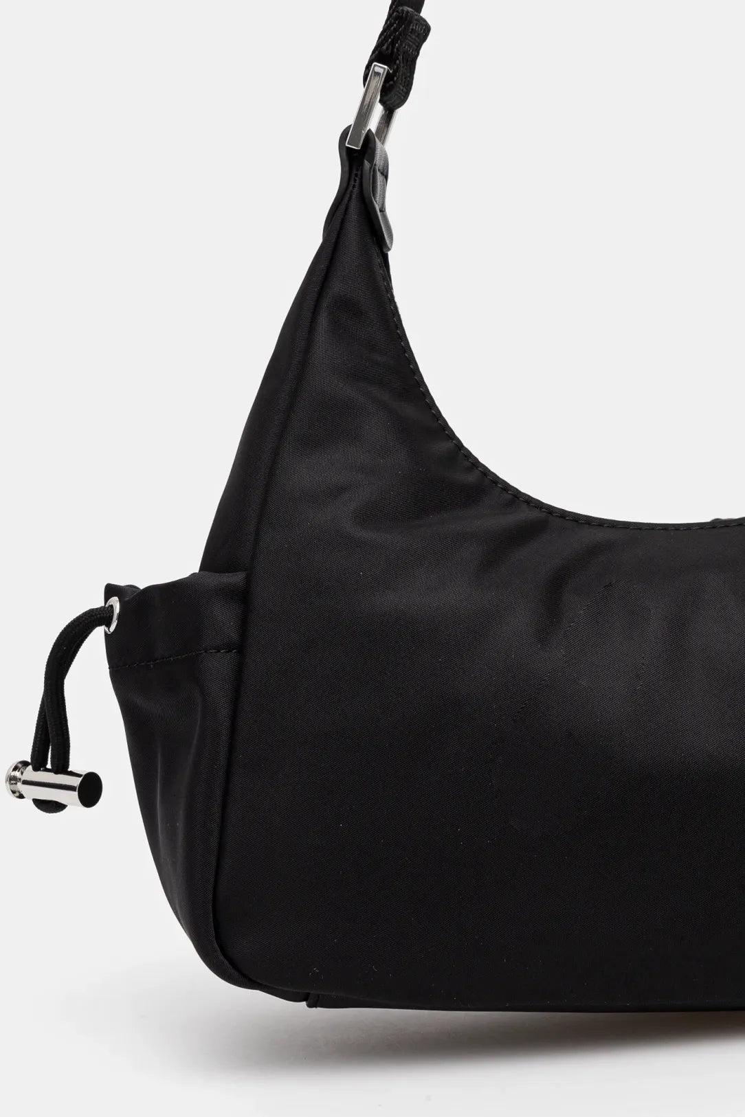 KARL LAGERFELD Borsa a spalla utility in nylon tinta unita con moschettone