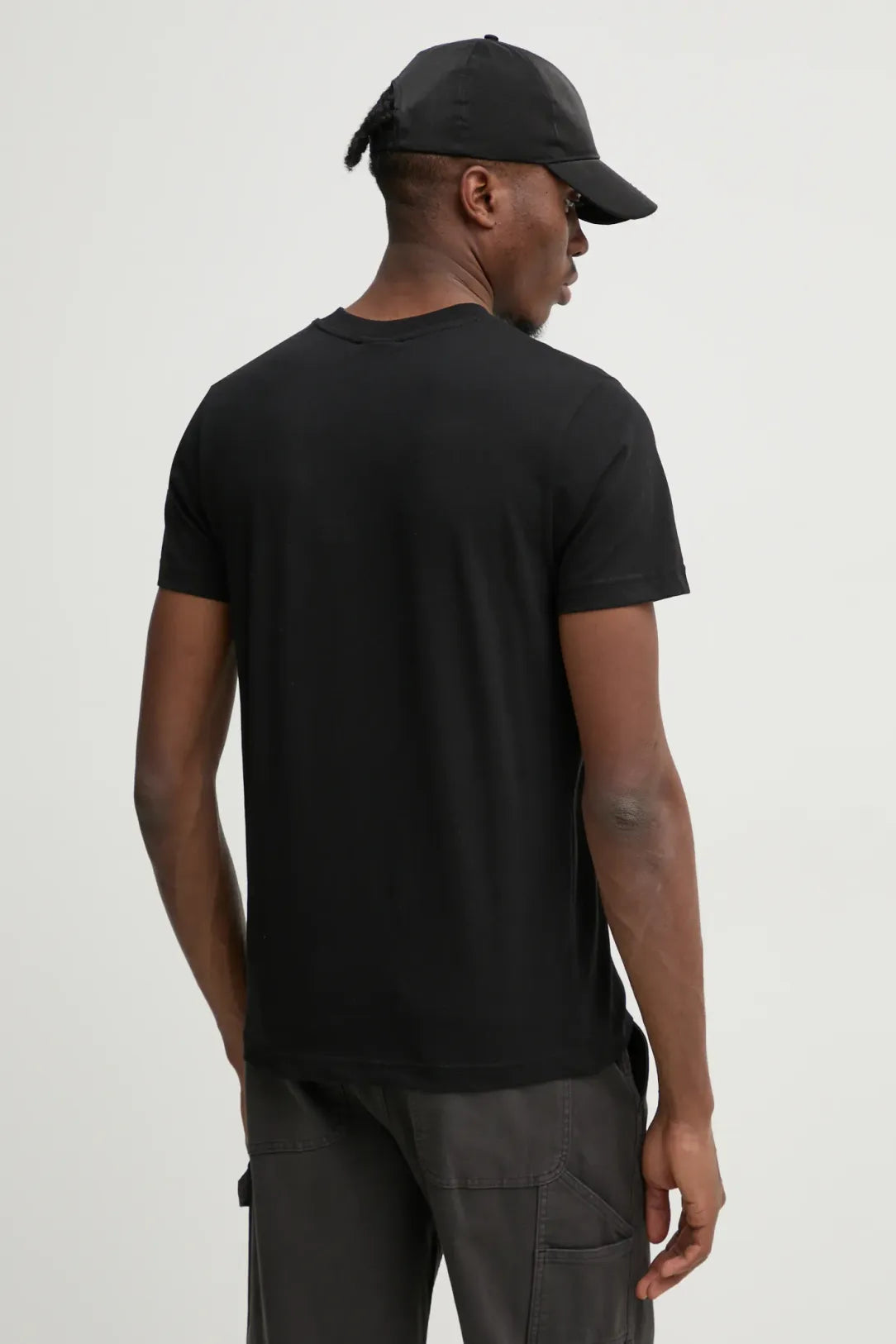 KARL LAGERFELD T-Shirt uomo maniche corte nera girocollo con logo frontale