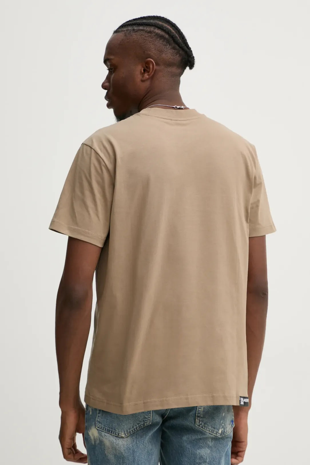 KARL LAGERFELD T-Shirt uomo maniche corte beige con lettering sfumato