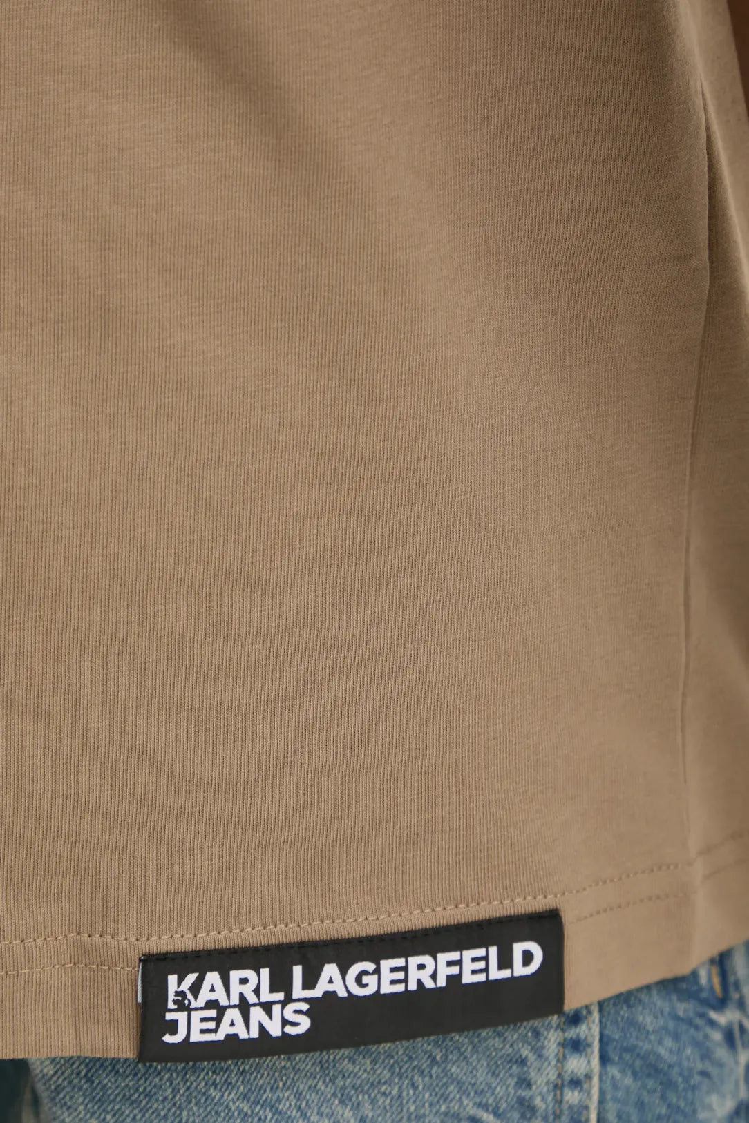 KARL LAGERFELD T-Shirt uomo maniche corte beige con lettering sfumato
