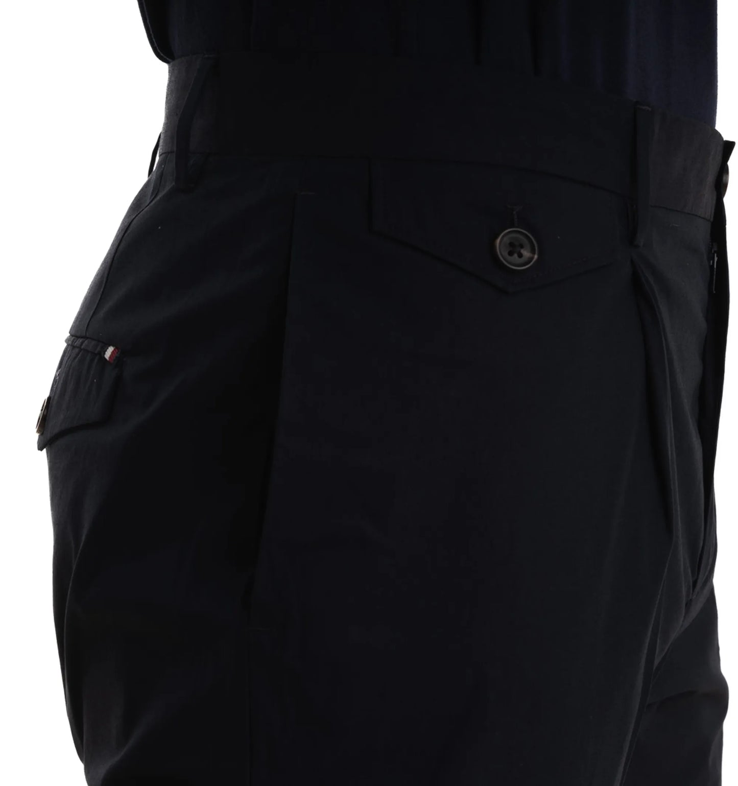 TOMMY HILFIGER Pantaloni con pinces blu scuro in popeline di cotone