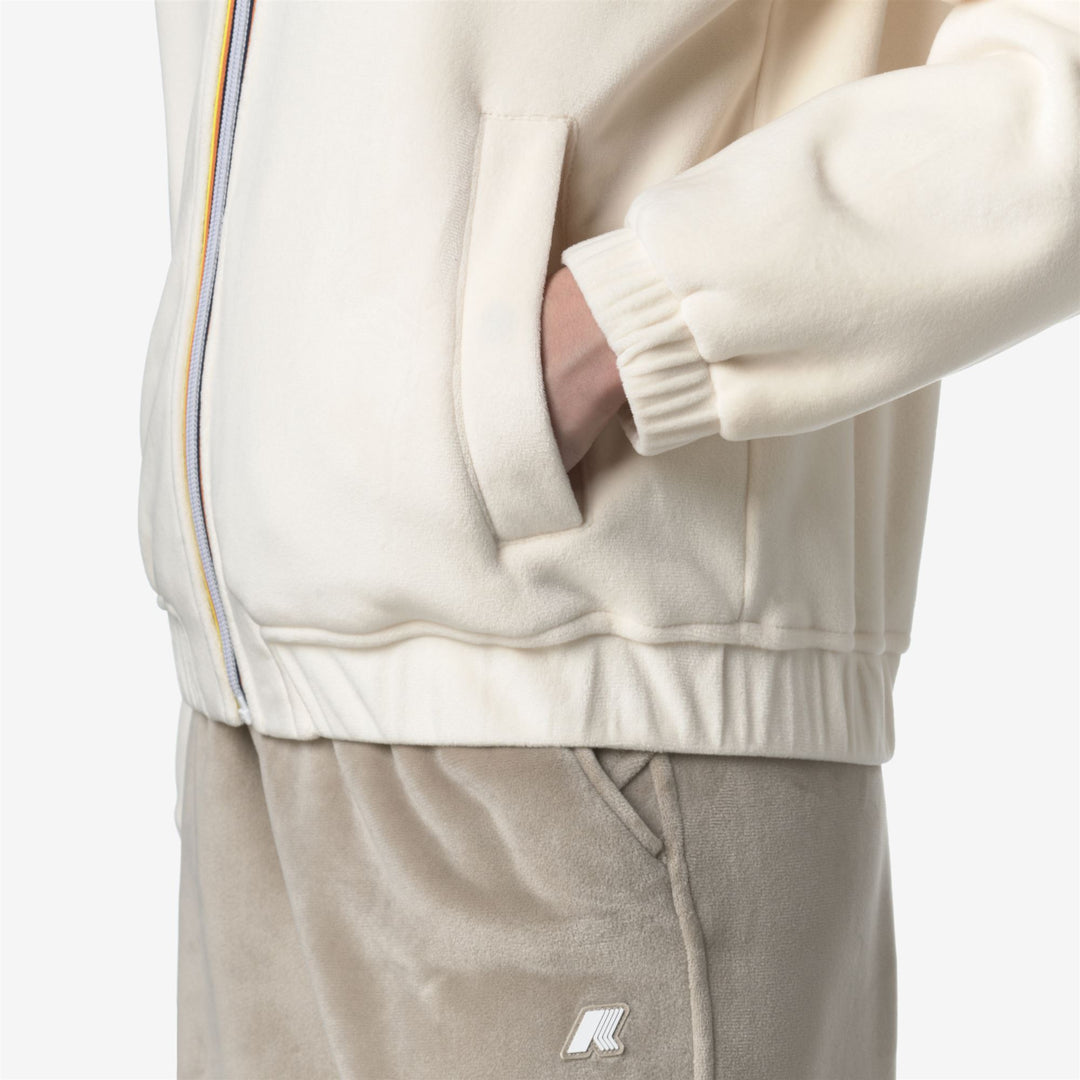 K-WAY Felpa donna in velour VIVIETTE VELOUR POLAR bianco