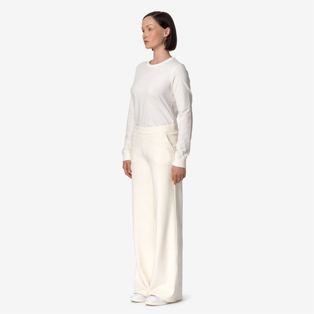 K-WAY Pantaloni in felpa velour JENNY VELOUR POLAR bianco