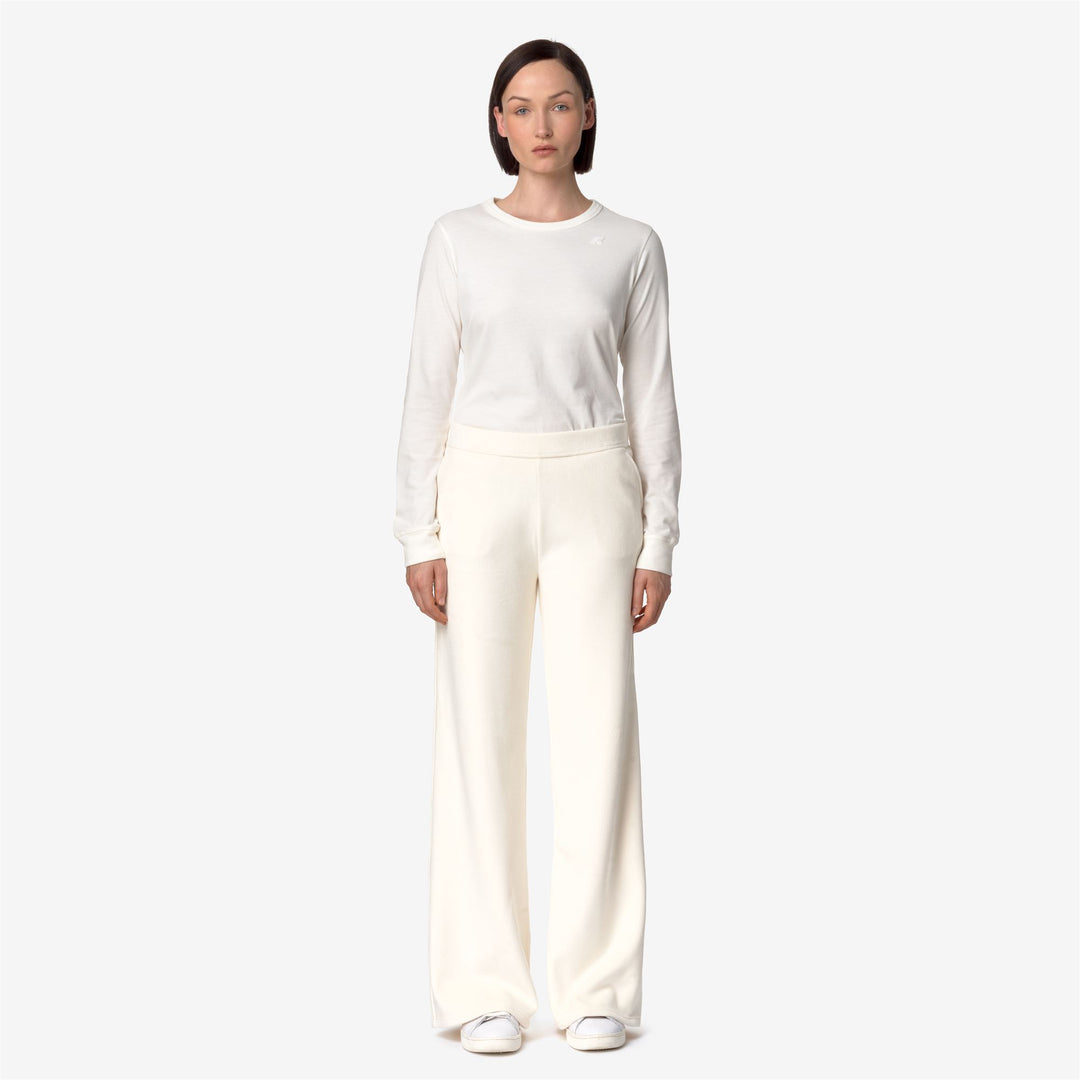 K-WAY Pantaloni in felpa velour JENNY VELOUR POLAR bianco