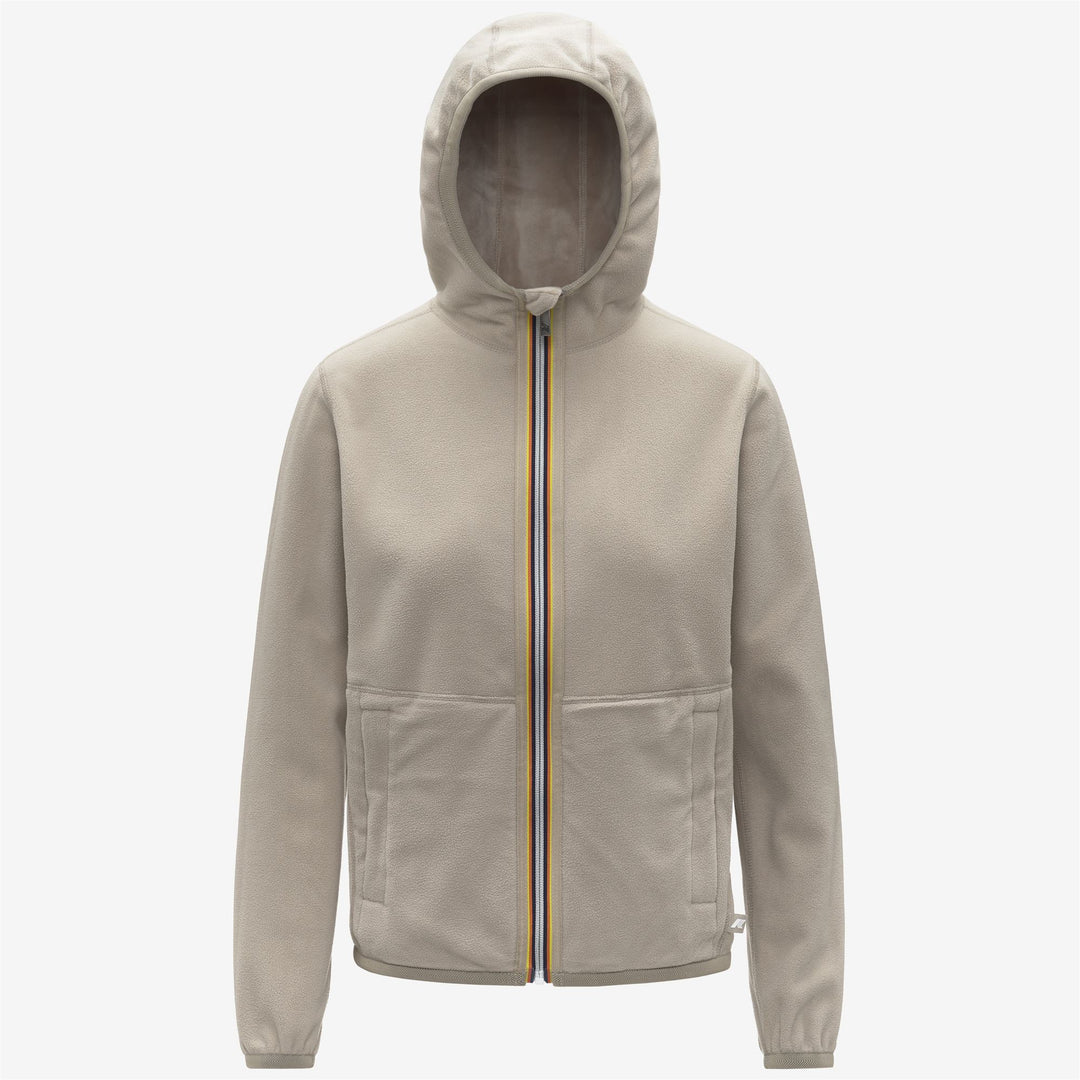 K-WAY Felpa in velour reversibile beige LILY VELOUR POLAR DOUBLE