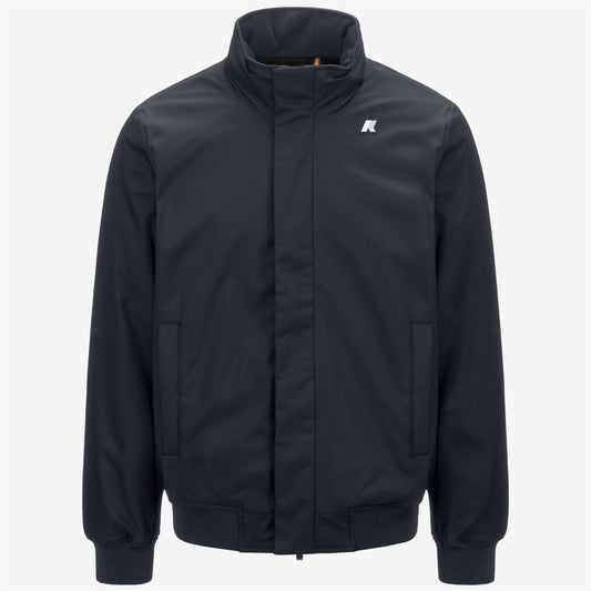 K-WAY Giubbotto uomo bomber interno in marmotta blu AMAURY TWILL MARMOTTA
