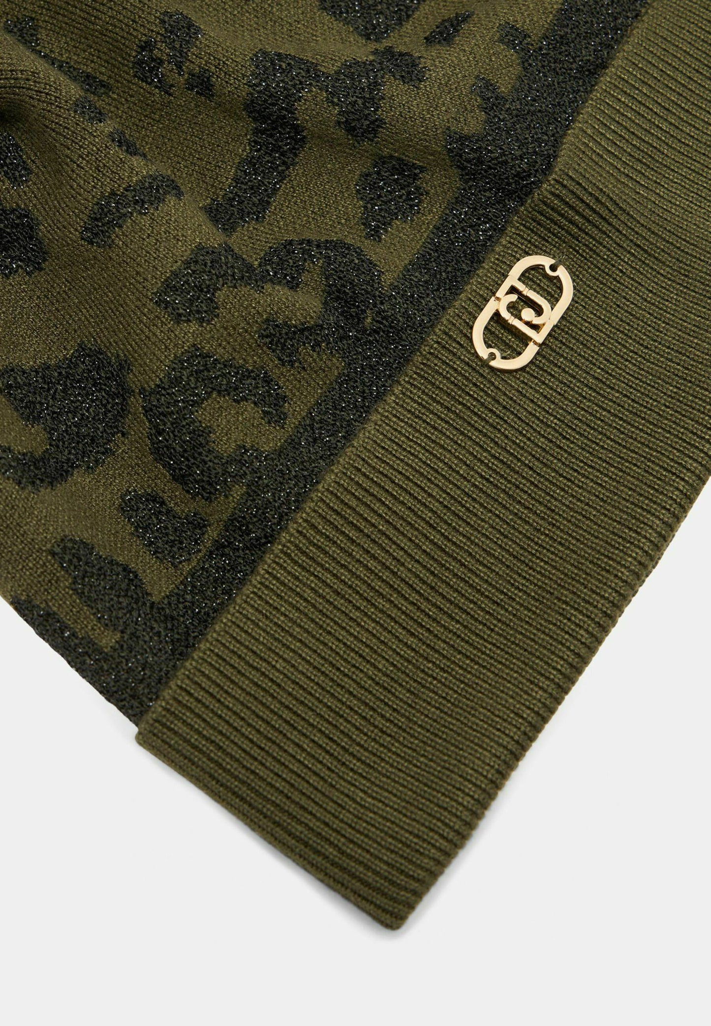 LIU JO Cappello in maglia jacquard animalier con pon pon