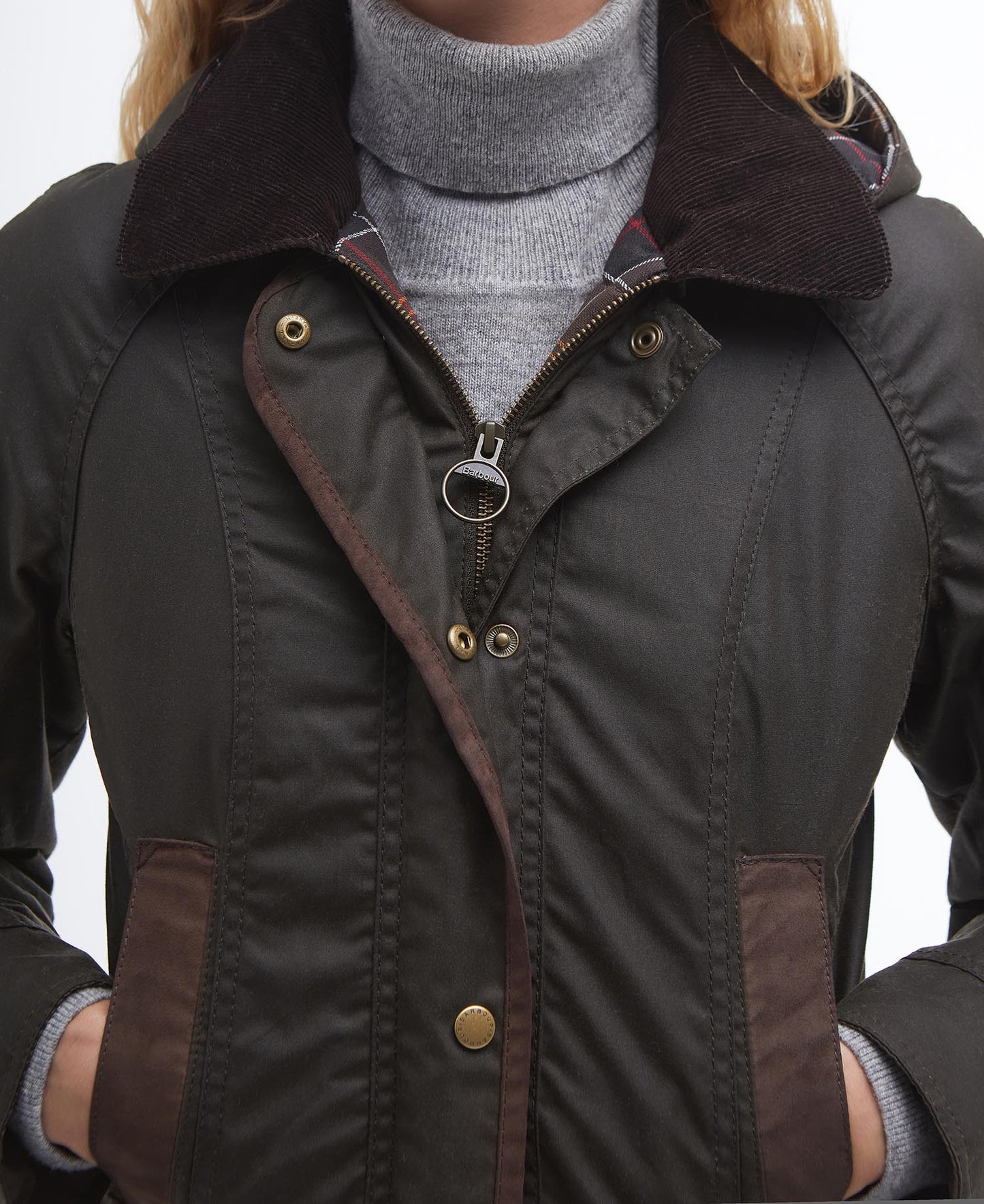 BARBOUR Giubbotto parka imbottito LADY BOWER WAX JACKET