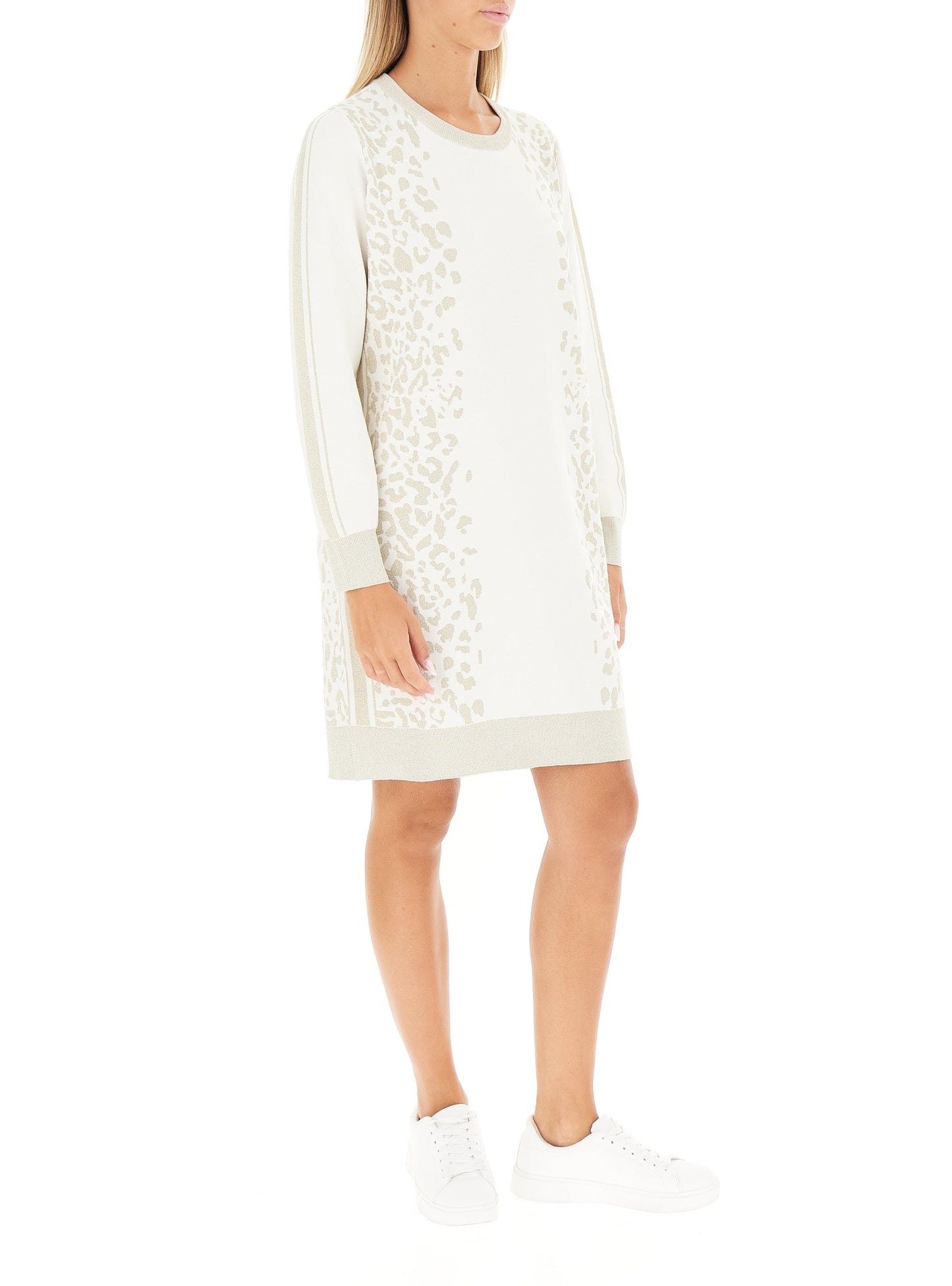 LIU JO Abito in maglia jacquard fantasia animalier
