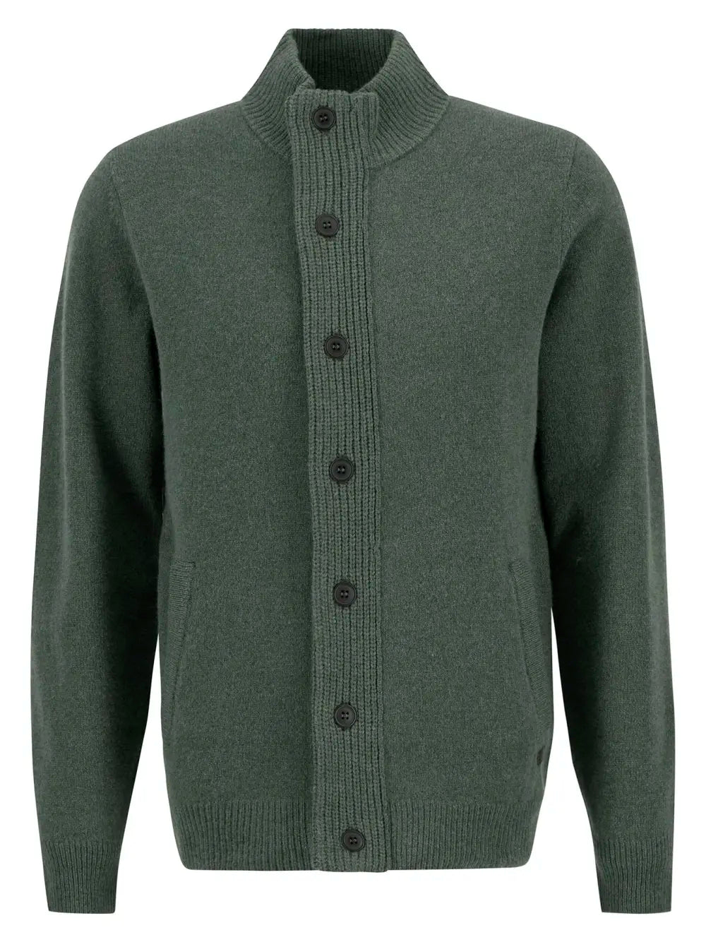 Barbour cardigan uomo in lana con zip e toppe