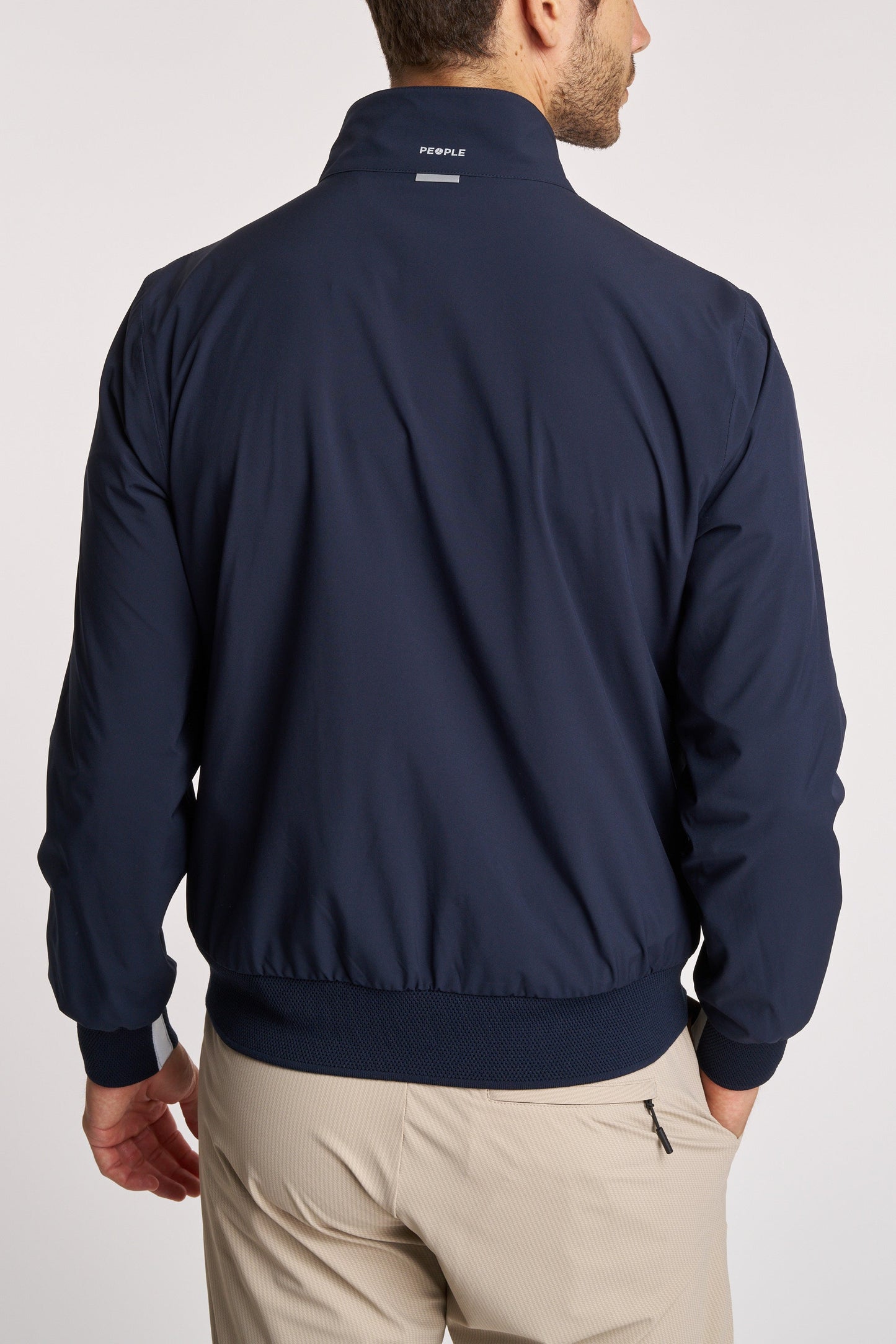 PEOPLE OF SHIBUYA Giubbotto bomber estivo in tessuto tecnico traspirante blu