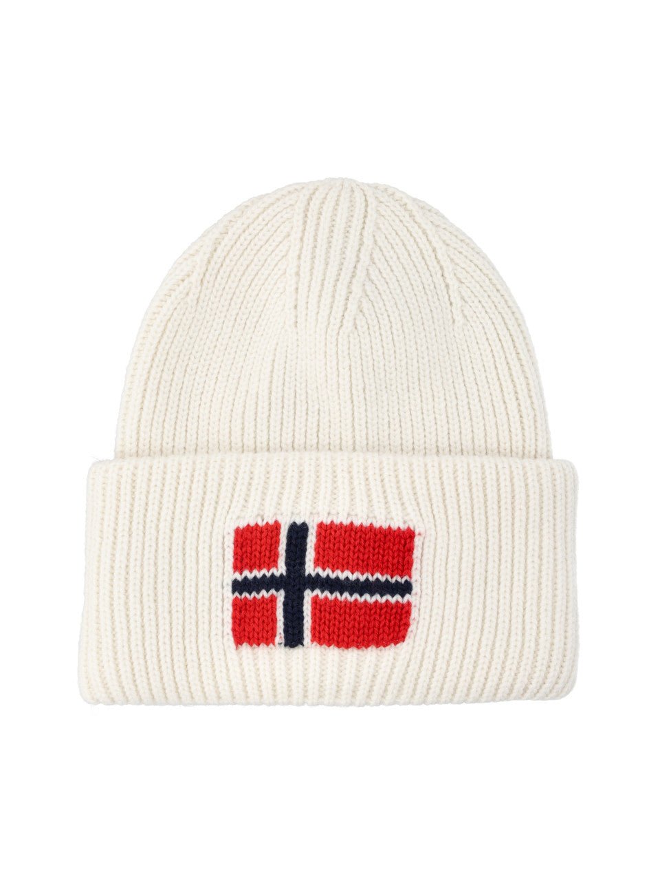 NAPAPIJRI Cappello a cuffia in maglia con risvolto e bandiera unisex F-EVEI