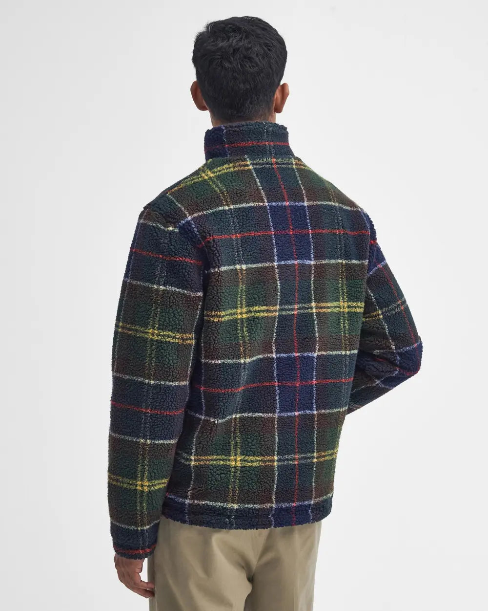 Barbour Giubbotto in Pile sherpa con motivo tartan