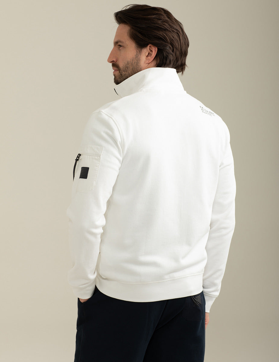 FRED MELLO Felpa fullzip con collo a listino e inserti in ripstop