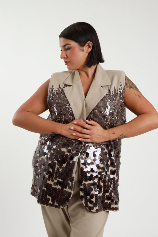 Susy Star - Gilet Over Paillettes