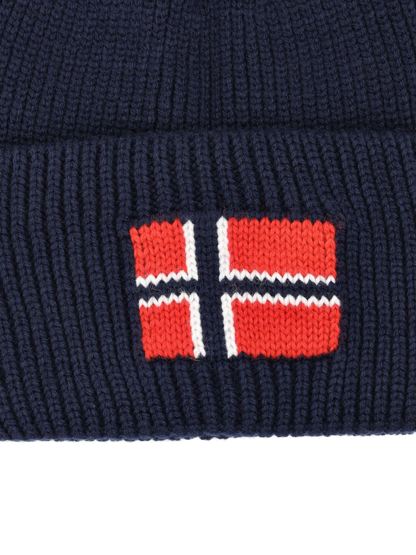 NAPAPIJRI Cappello a cuffia in maglia con risvolto e bandiera unisex F-EVEI