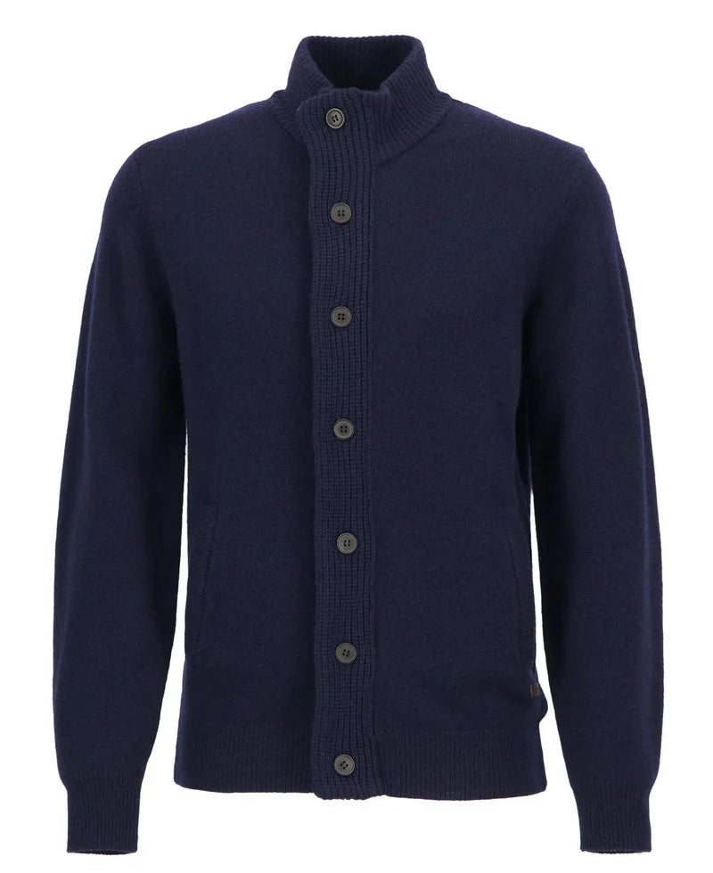 Barbour cardigan uomo in lana con zip e toppe