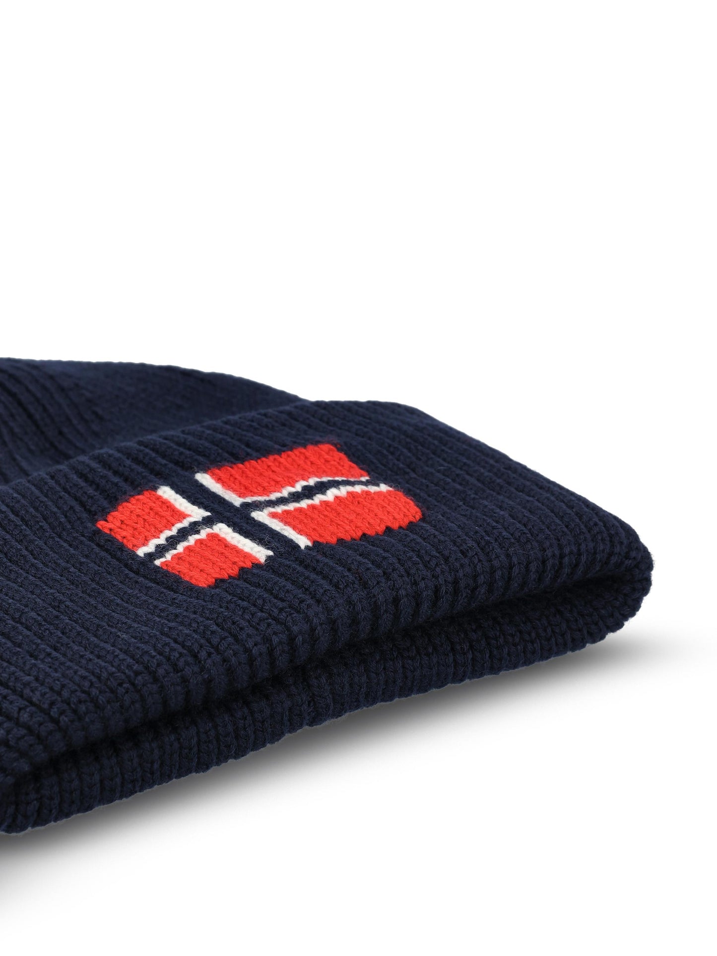 NAPAPIJRI Cappello a cuffia in maglia con risvolto e bandiera unisex F-EVEI